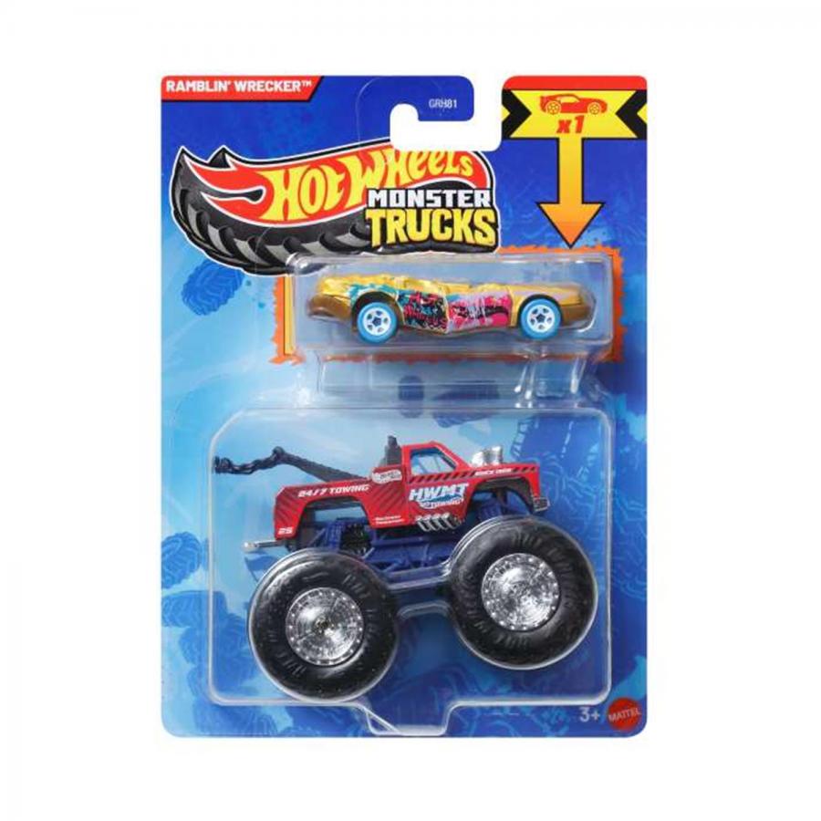 Hot Wheels Monster Truck & Diecast Crushable Car Set