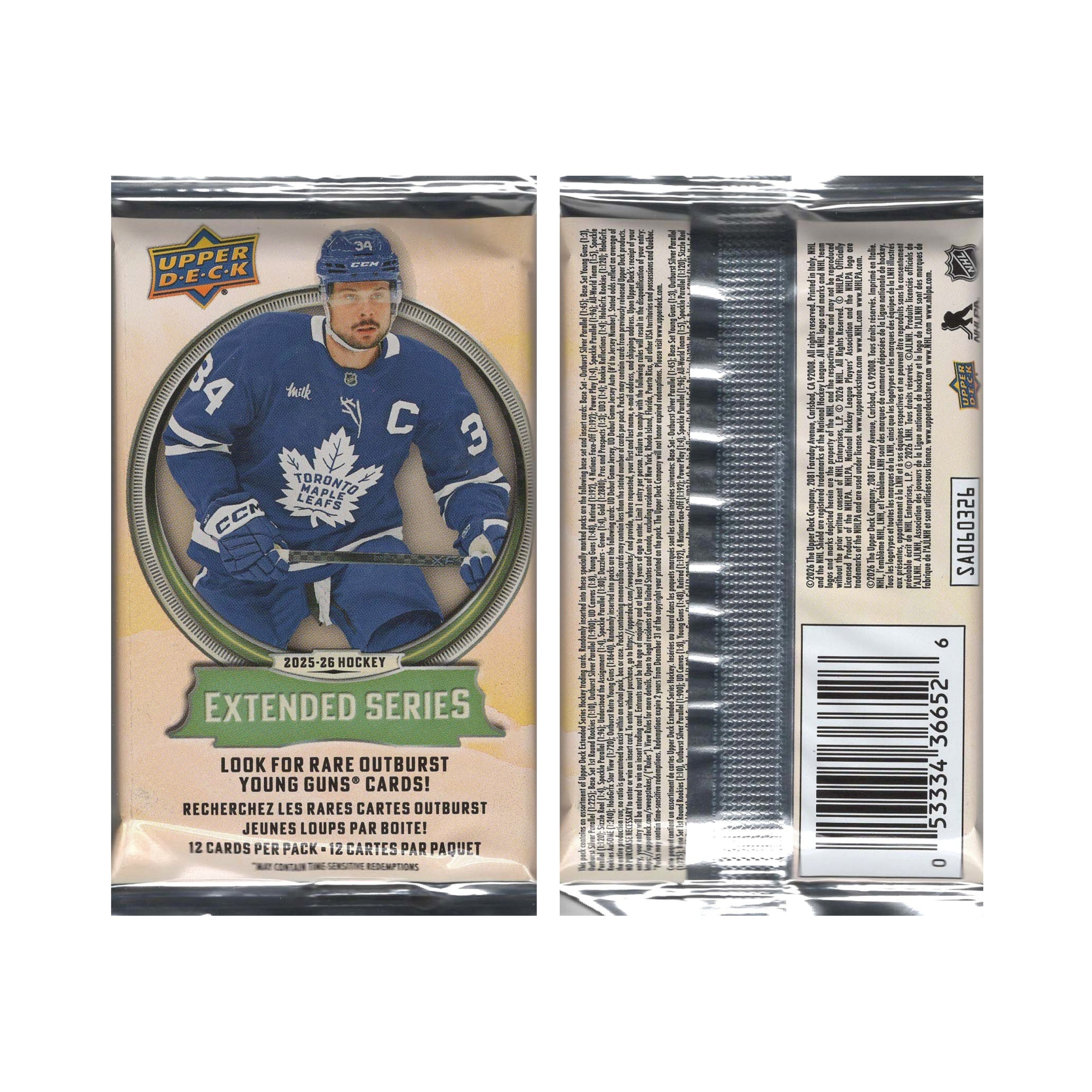 2025-26 Upper Deck Extended Series Hockey 336ct. Gravity Feed