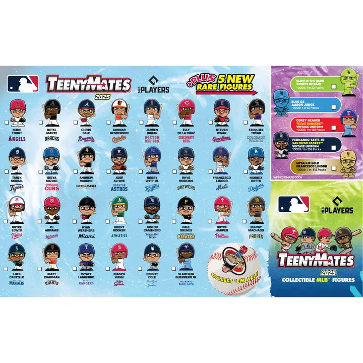 2025 MLB TeenyMates Gravity Feed Display Box - 32ct