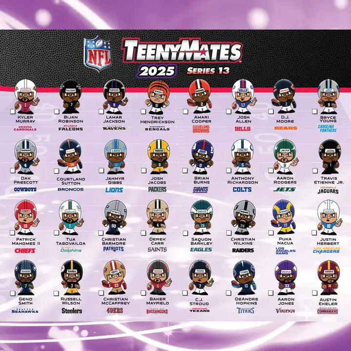 2025 NFL TeenyMates Gravity Feed Display Box - 32ct.