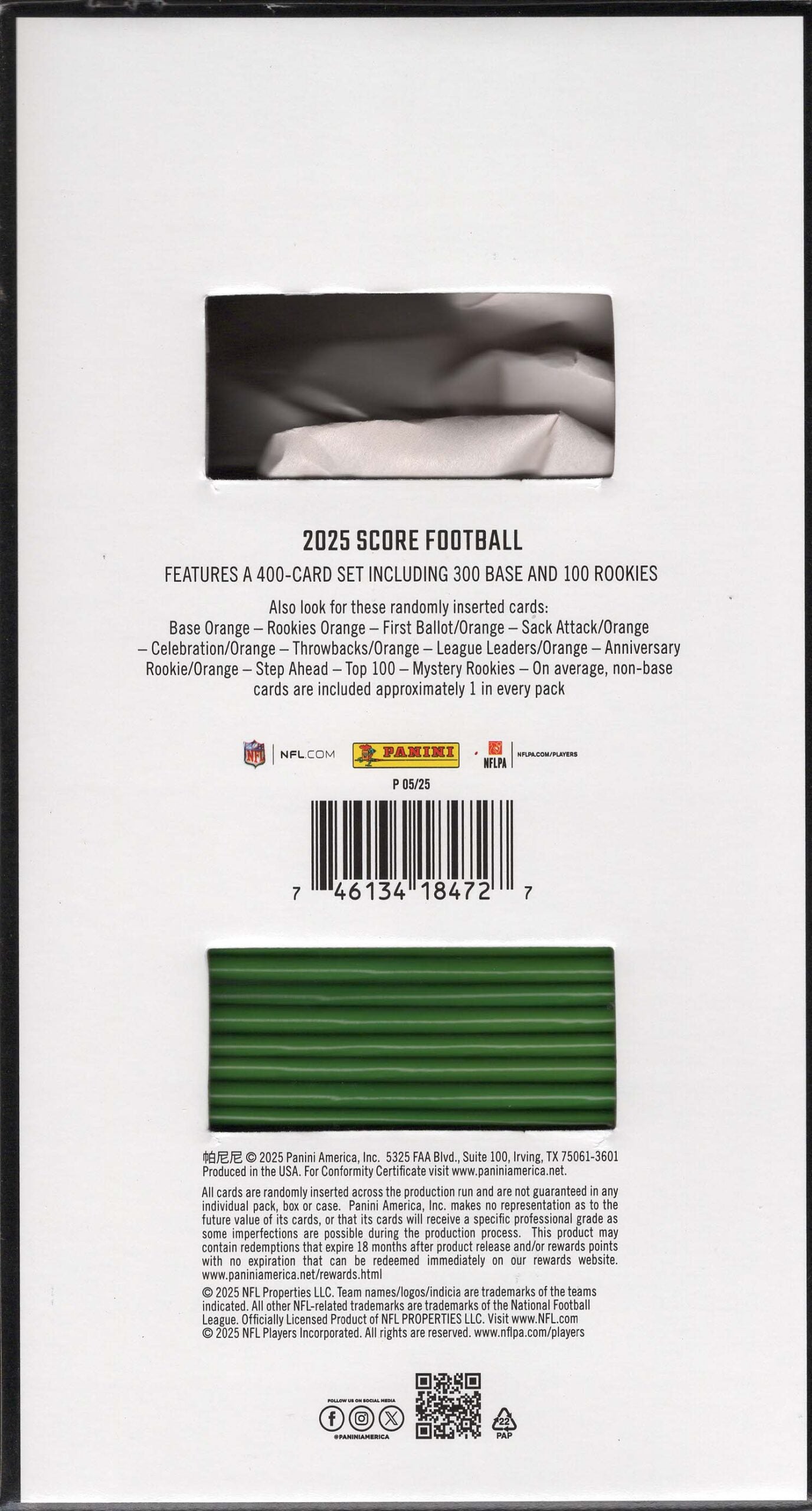 2025 Panini Score NFL Football 48pk. Gravity Feed Box