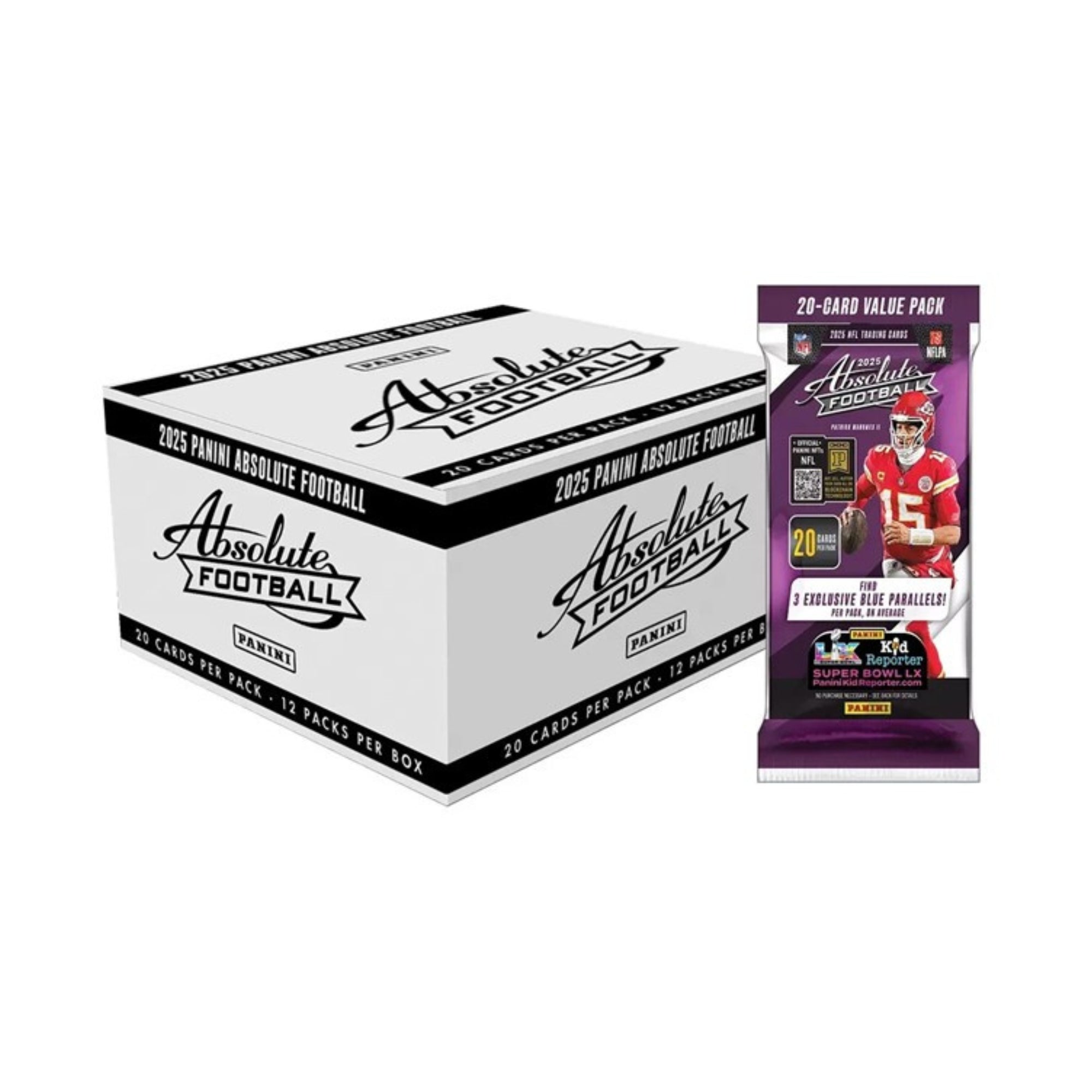2025 Panini Absolute NFL Football 12Pk Fat Pack Cello Value Box