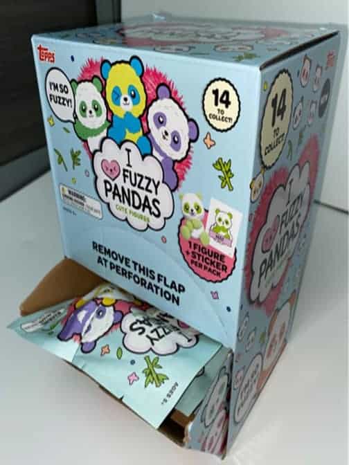 2021 Topps I Love Fuzzy Pandas Collectible Figures & Stickers 12 Ct. GRAVITY FEED BOX