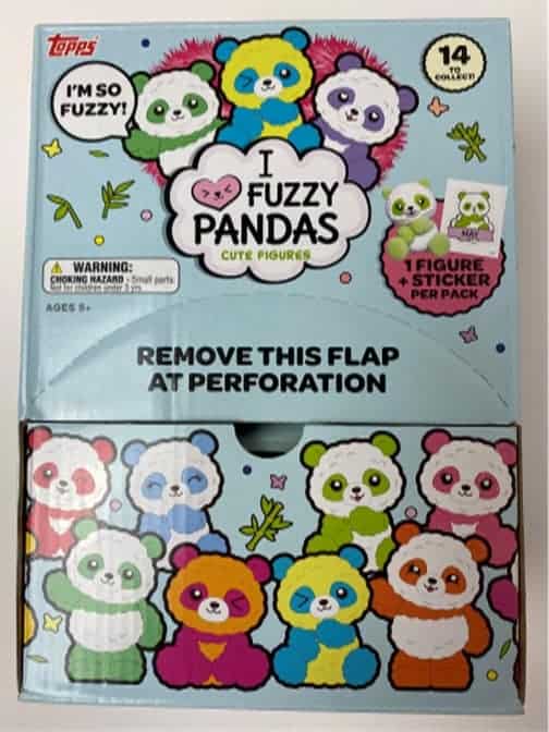 2021 Topps I Love Fuzzy Pandas Collectible Figures & Stickers 12 Ct. GRAVITY FEED BOX