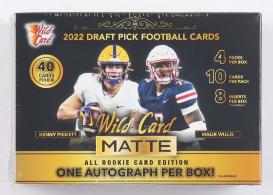 2022 Wild Card Black Matte Premium Draft Pick Football 40ct. Blaster Box