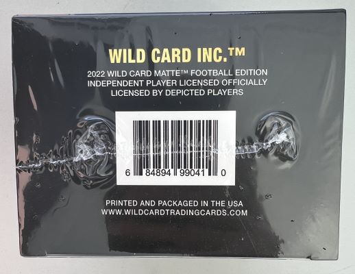 2022 Wild Card Black Matte Premium Draft Pick Football 40ct. Blaster Box