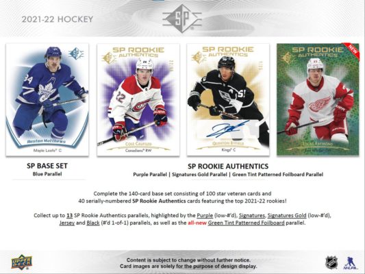 2021-22 Upper Deck SP NHL Hockey 15ct. Hanger Pack