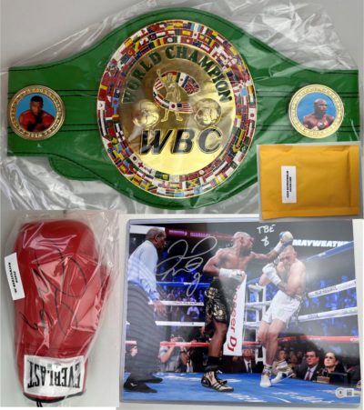 2023 Floyd â€œMoneyâ€ Mayweather Collection Box with (4) Signed Items.