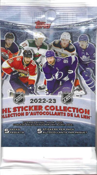 2022-23 Topps NHL Hockey Sticker Collection 25 Ct. HANGER BAG