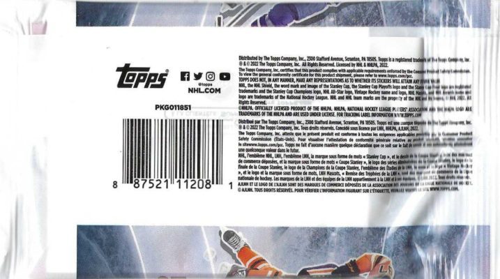2022-23 Topps NHL Hockey Sticker Collection 25 Ct. HANGER BAG