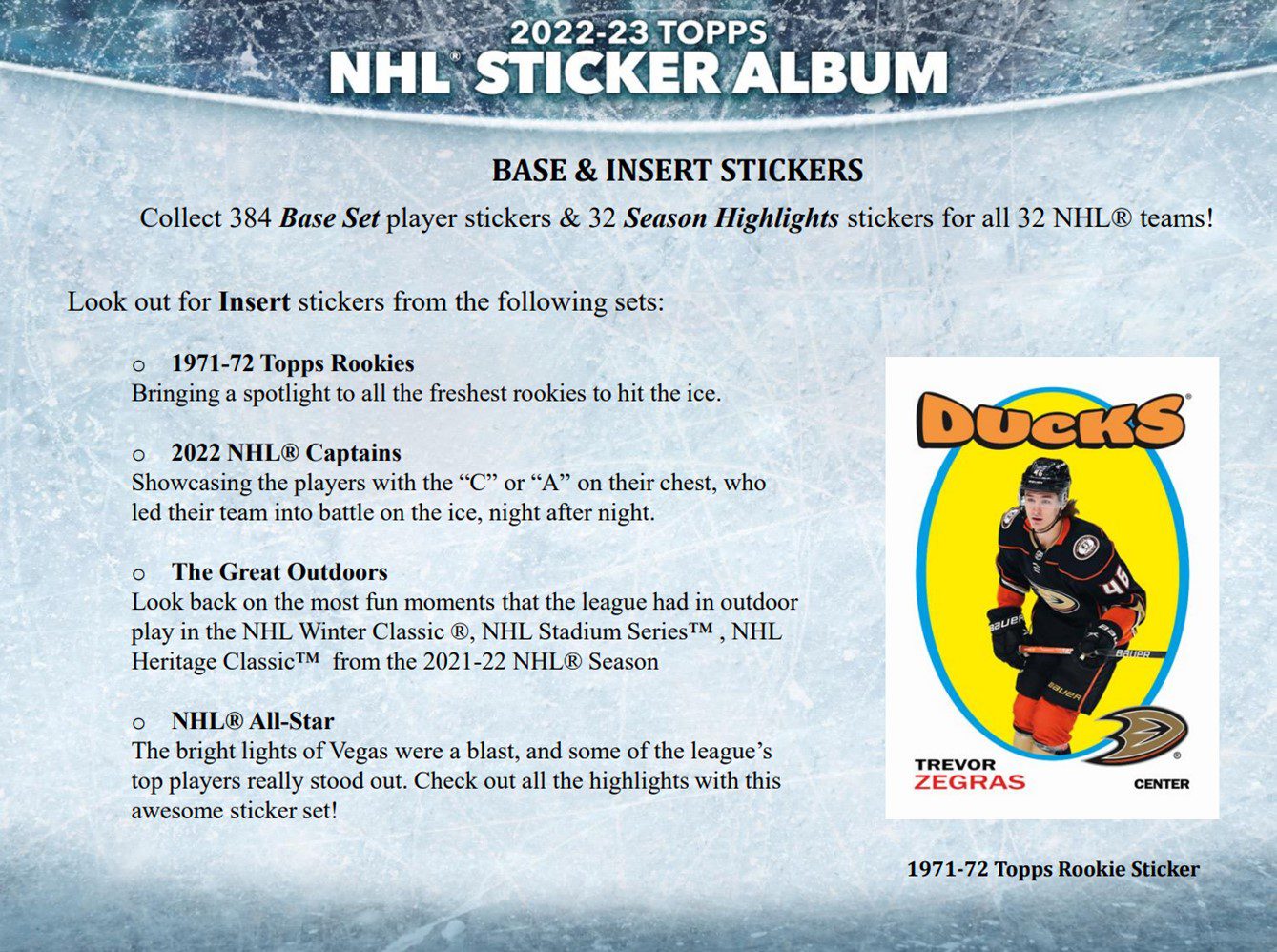 2022-23 Topps NHL Hockey Sticker Collection 25 Ct. HANGER BAG