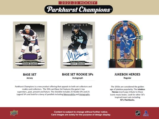 2022-23 Upper Deck Parkhurst Champions NHL Hockey 40 Ct. Blaster Box