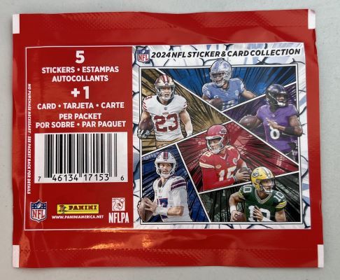 2024 Panini NFL Football 5 Stickers + 1 Card Pack