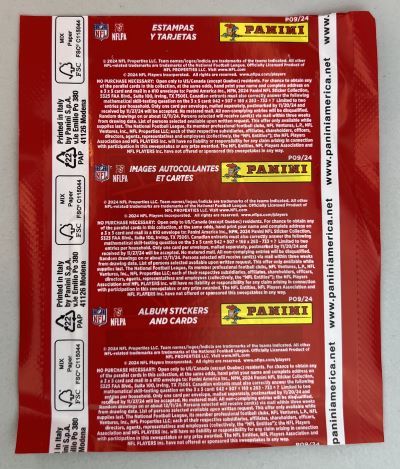 2024 Panini NFL Football 5 Stickers + 1 Card Pack