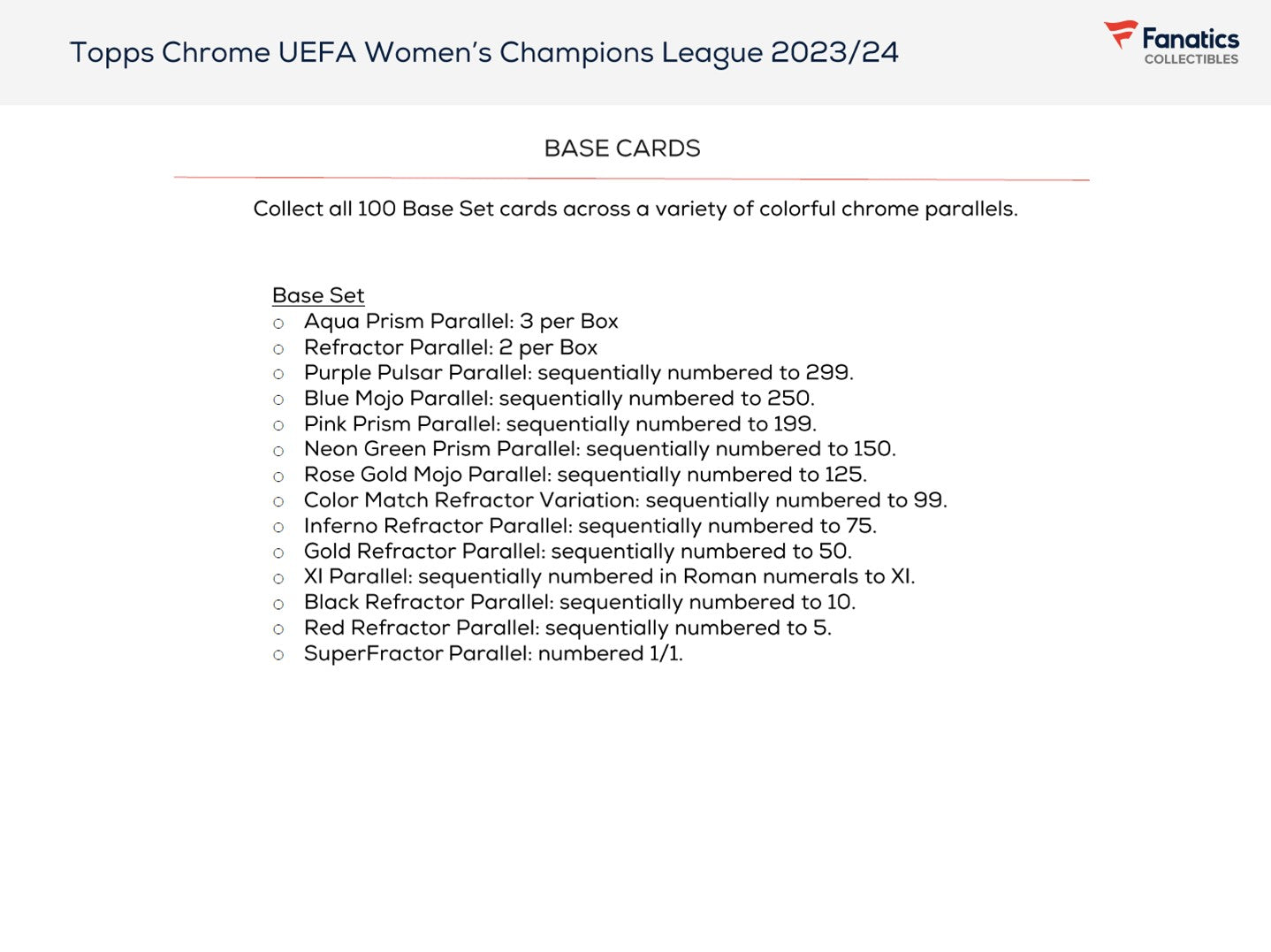 2023-24 Topps Chrome UEFA Women's Champions League UWCL Soccer 28ct. BLASTER BOX
