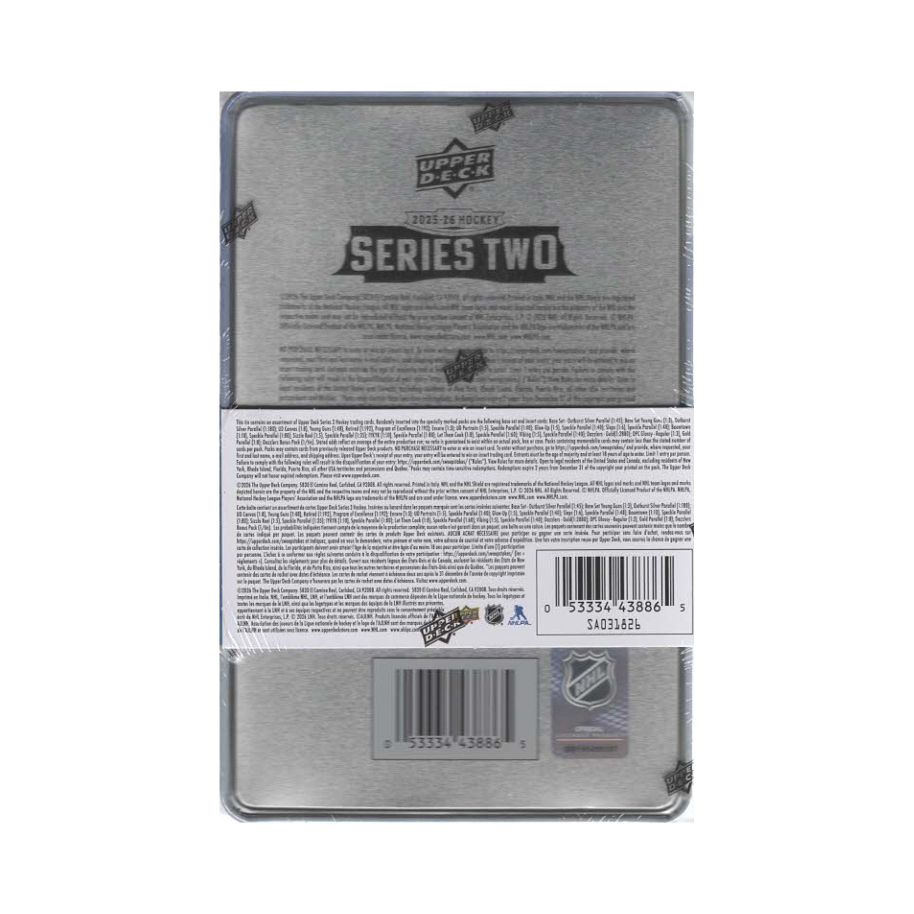2025-26 Upper Deck Series 2 Hockey 108Ct. Tin