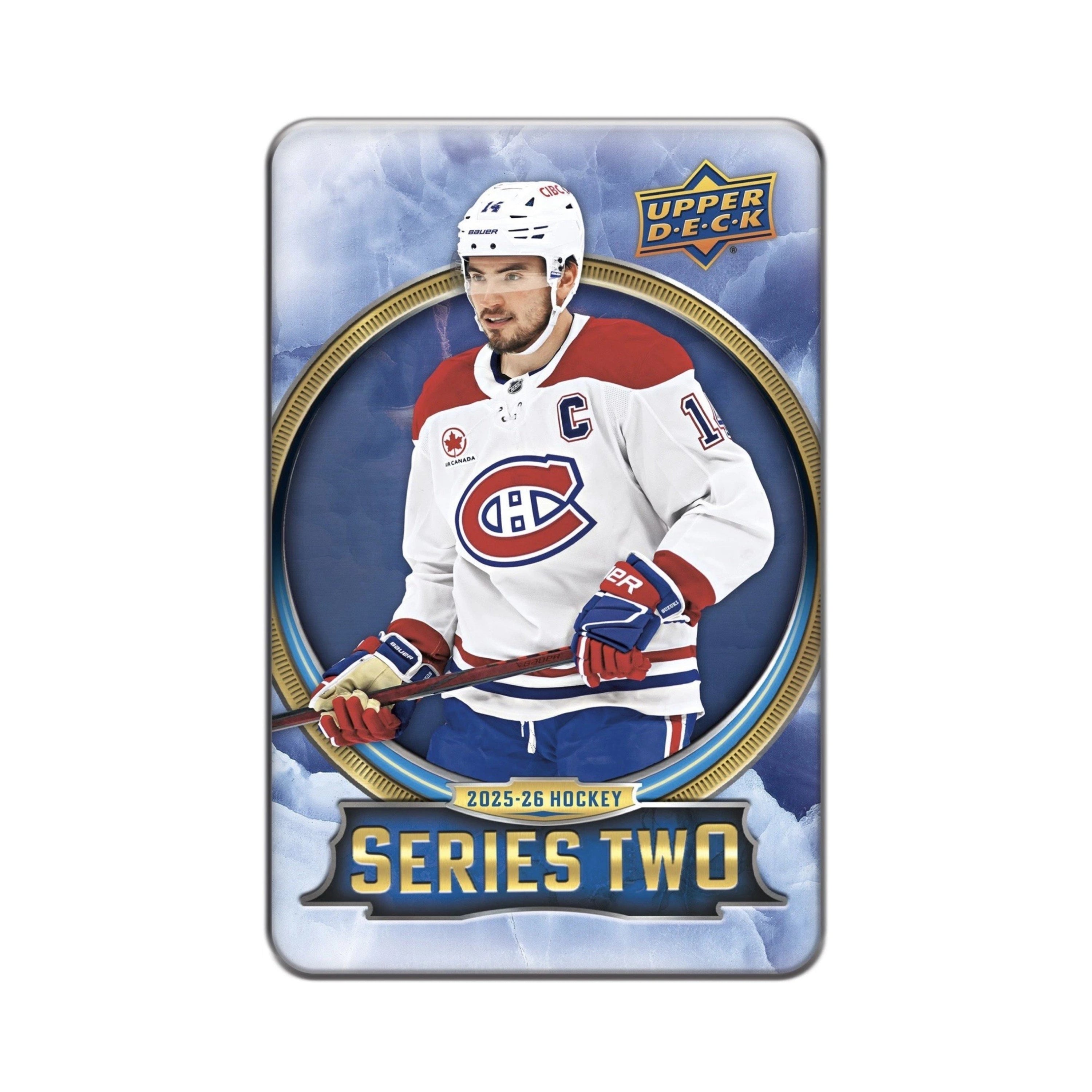 Hockey trading card featuring a player in a Montreal Canadiens uniform with 'Upper Deck' branding.