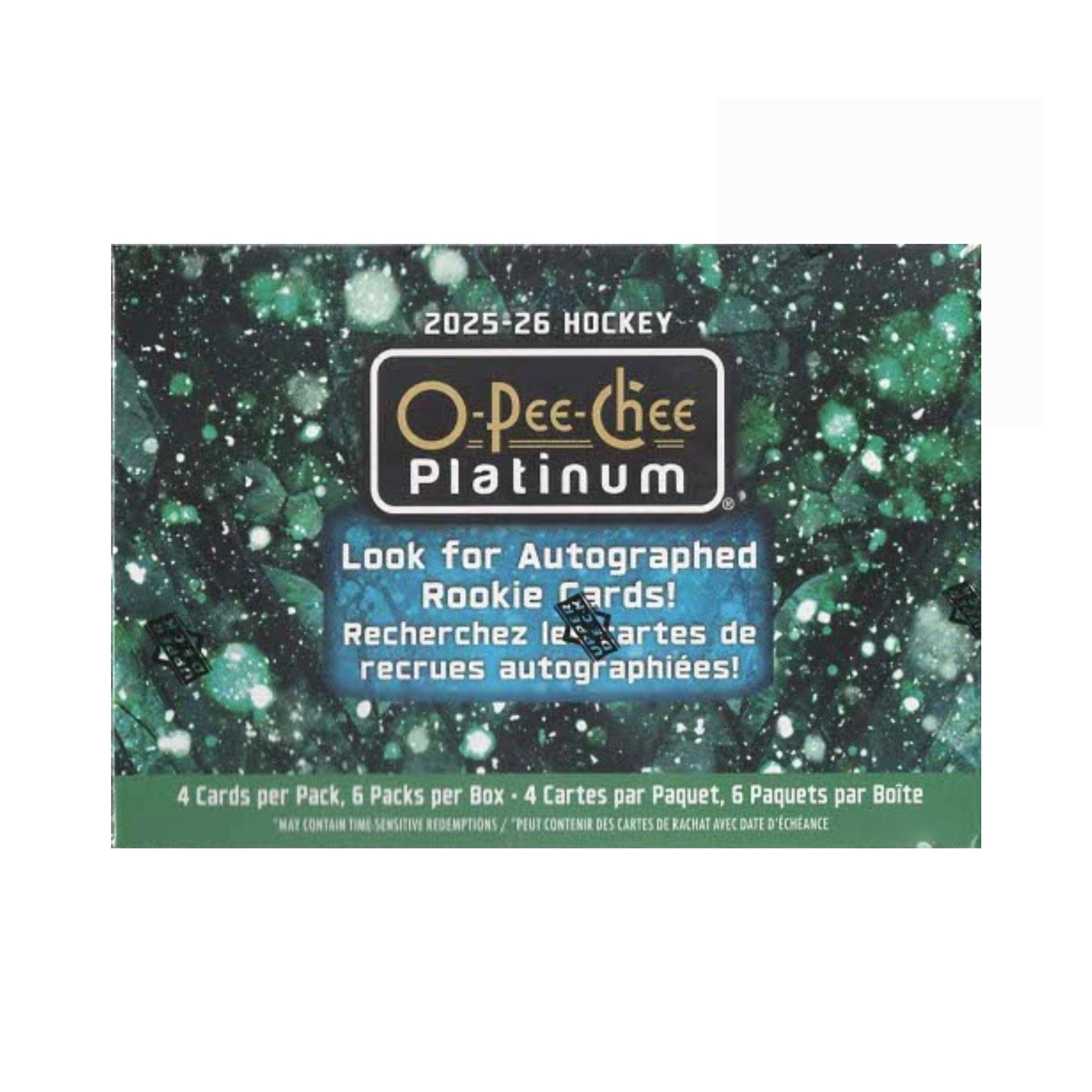 O-Pee-Chee Platinum hockey trading card pack with green and black design