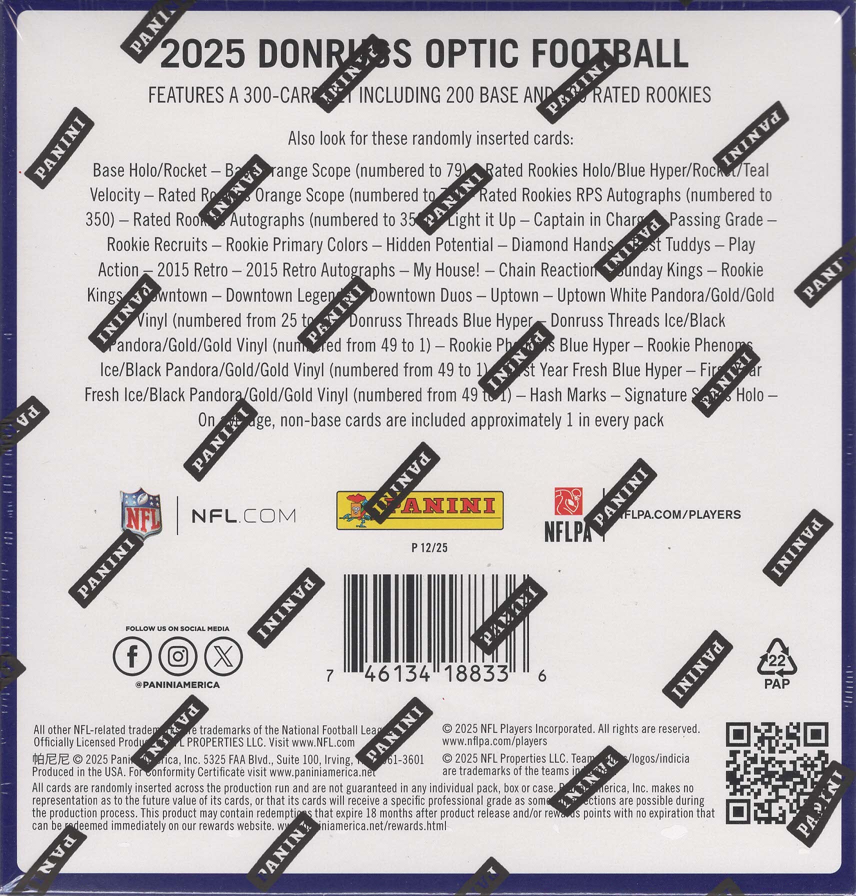 2025 Panini Donruss Optic NFL Football 42ct. Mega Box