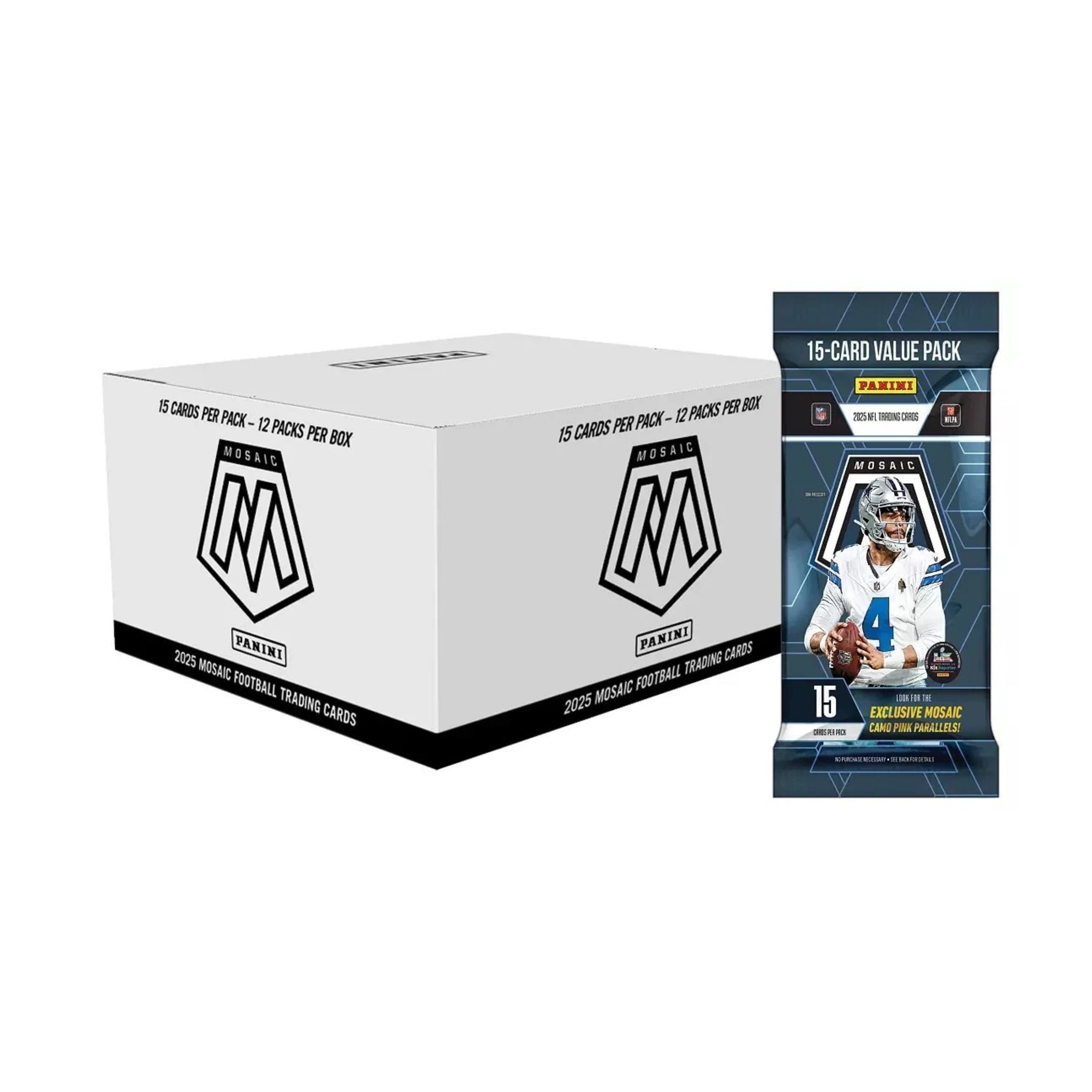 2025 Panini Mosaic NFL Football 12PK Fat Pack Cello Value Box