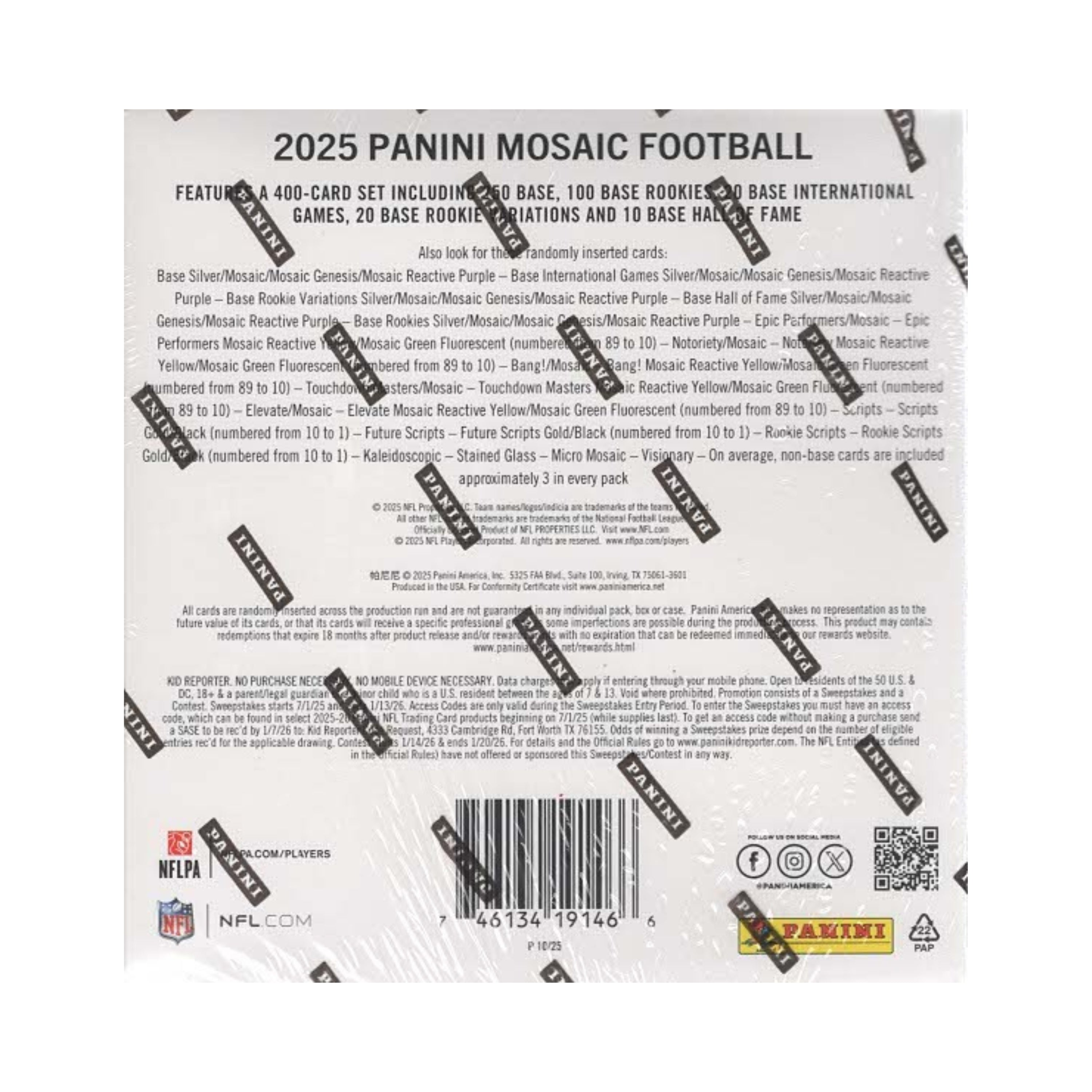 2025 Panini Mosaic Football 42ct. Mega Box