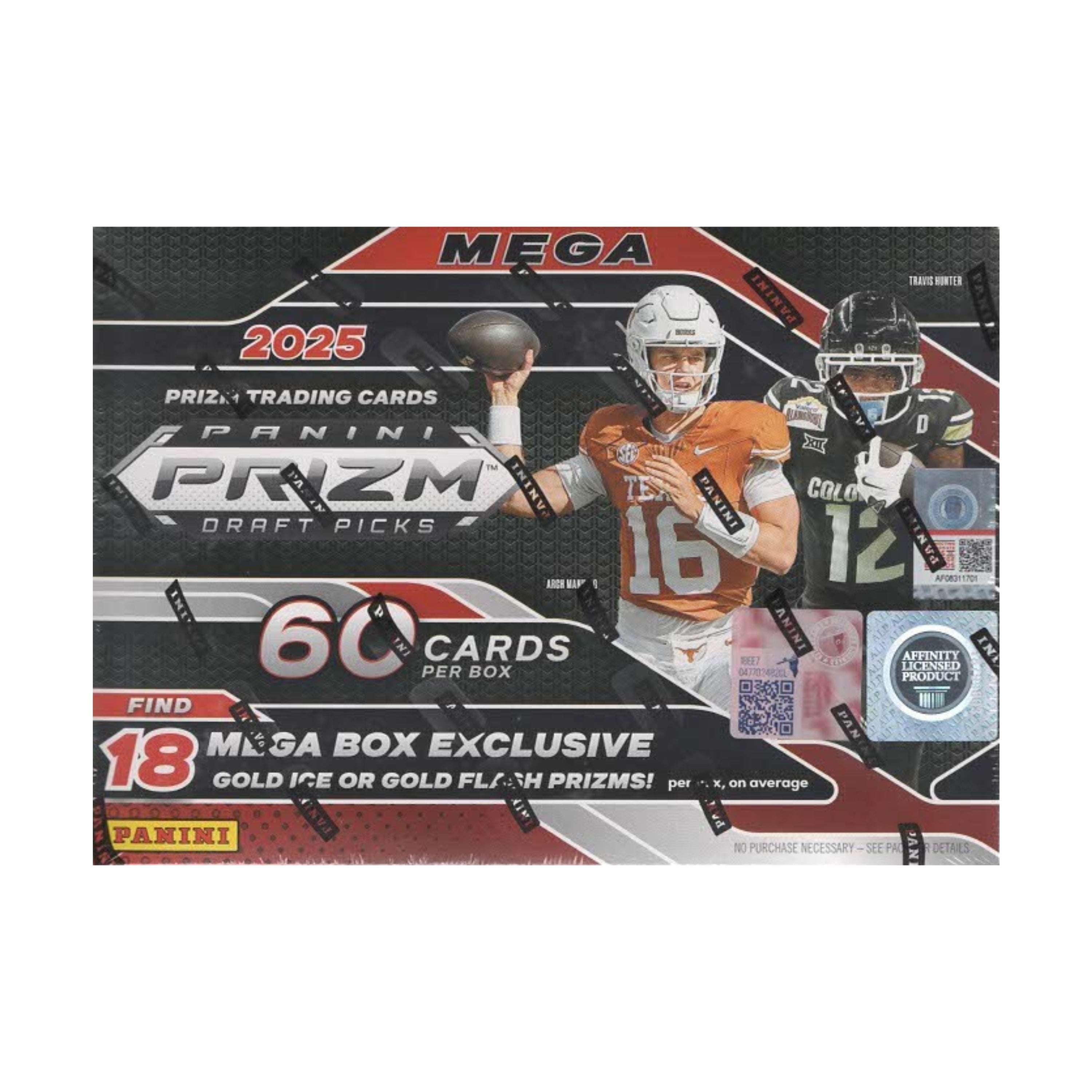 2025 Panini Prizm Draft Picks Collegiate Football 60ct. Mega Box