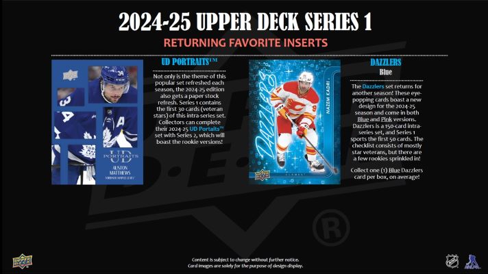 2024-25 Upper Deck Series 1 NHL Hockey Tin