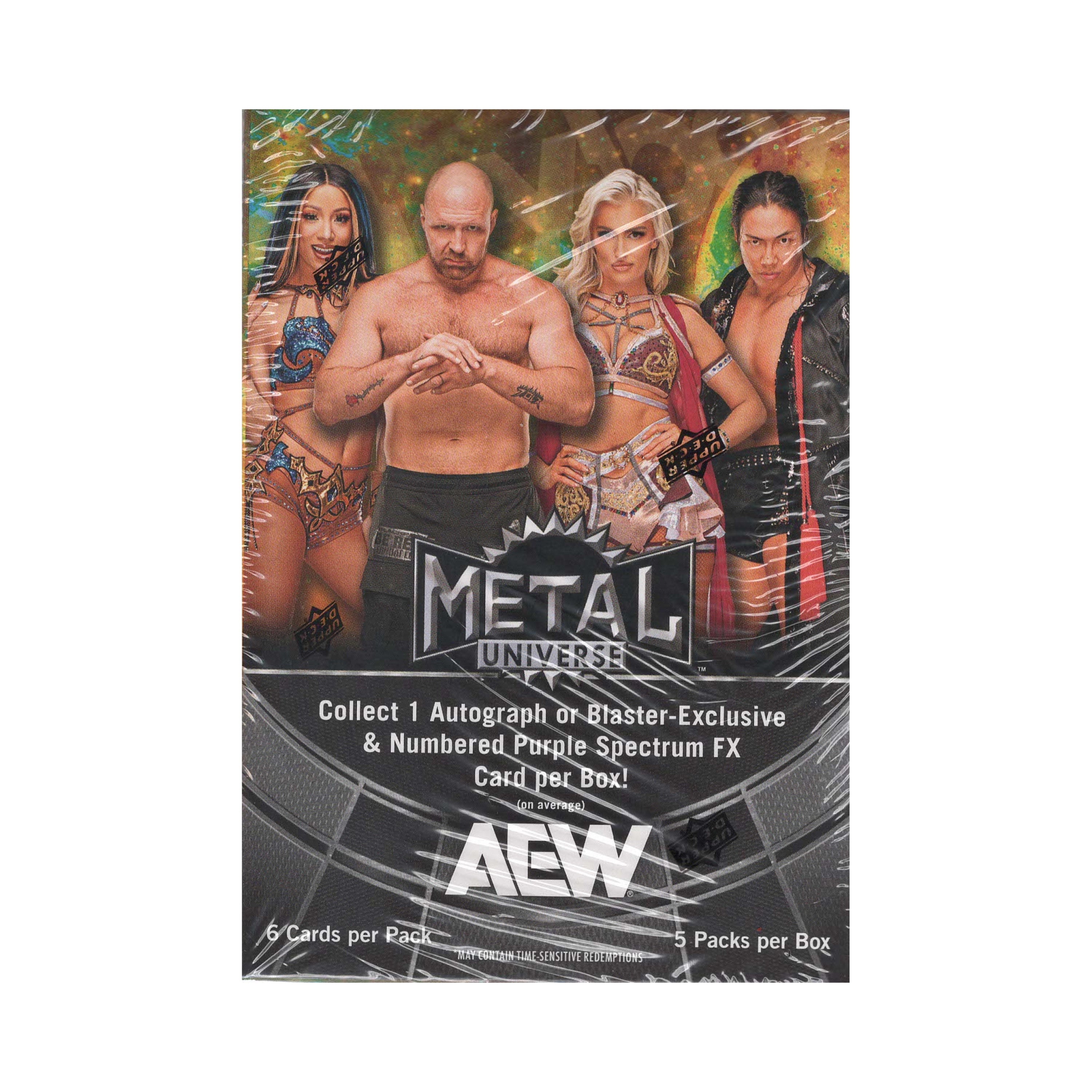 aew booster box 2025 Upper Deck AEW Skybox Metal Universe Wrestling 30ct. Blaster Box – Card Giants