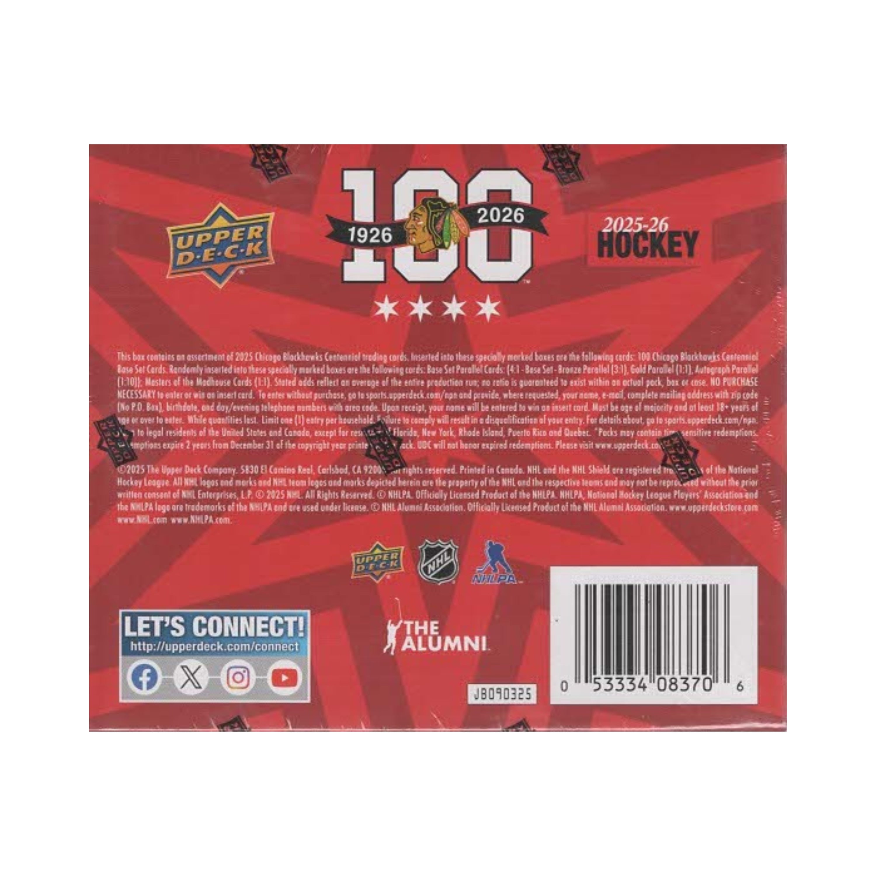 2025-26 Upper Deck Chicago Blackhawks Centennial 105Ct. Box Set