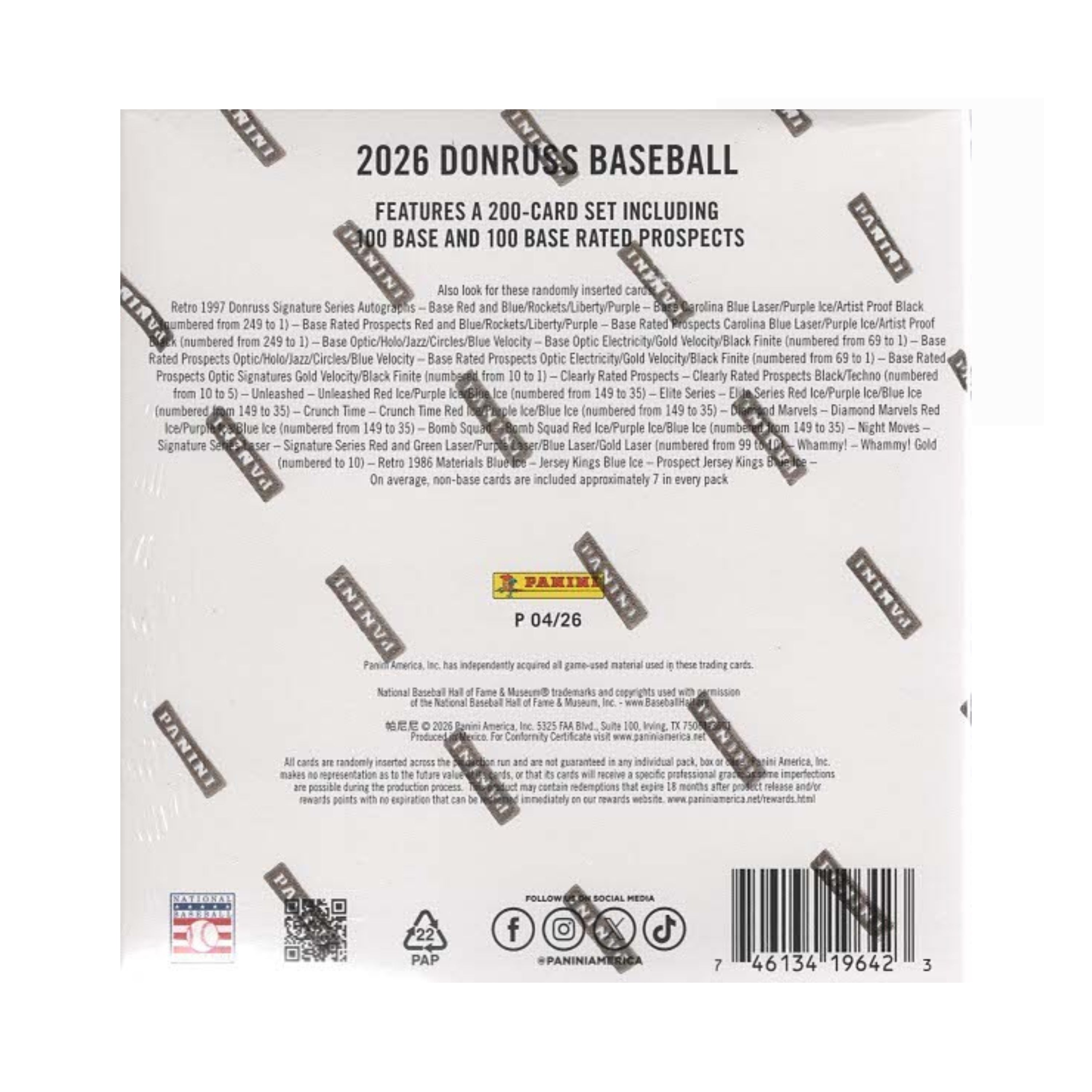 2026 Panini Donruss Baseball 120ct. Mega Box