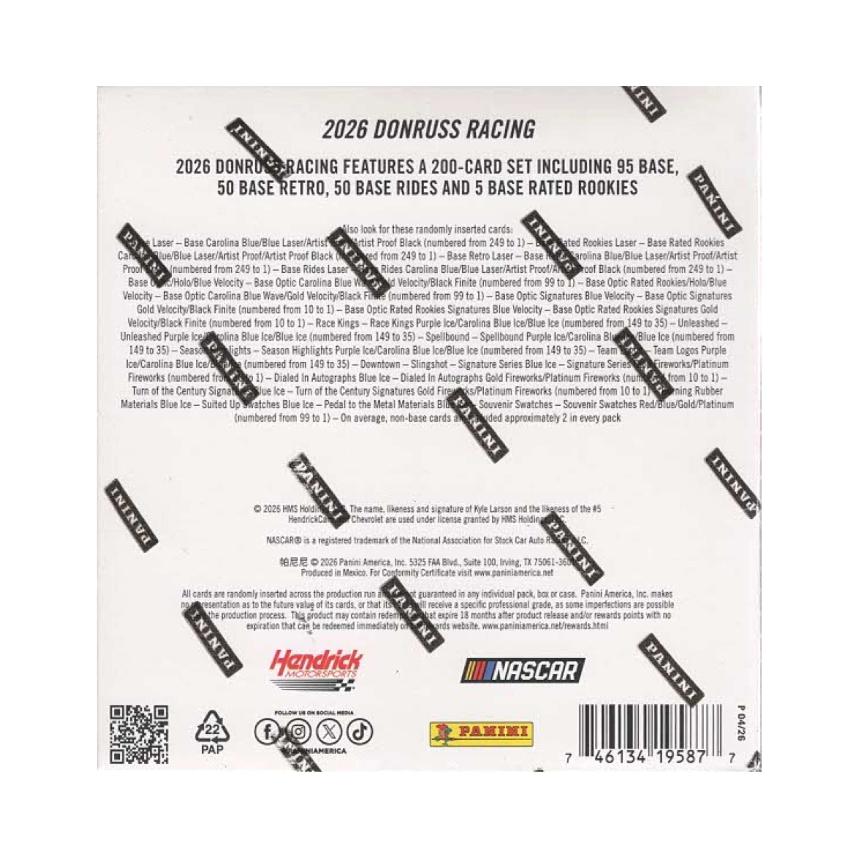 2026 Panini Donruss NASCAR Racing 96ct. Mega Box