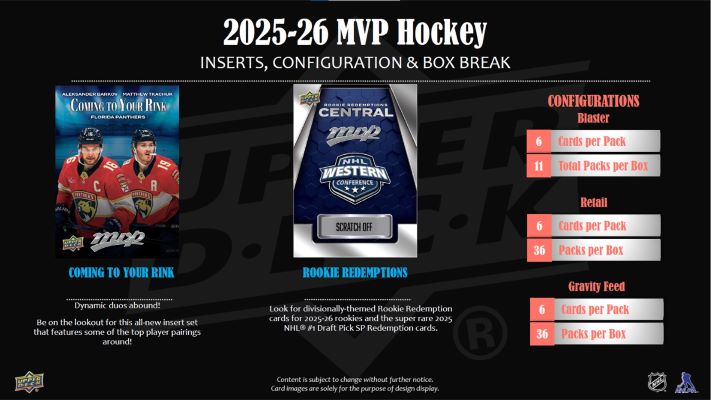2025-26 Upper Deck MVP NHL Hockey 77ct. BLASTER BOX