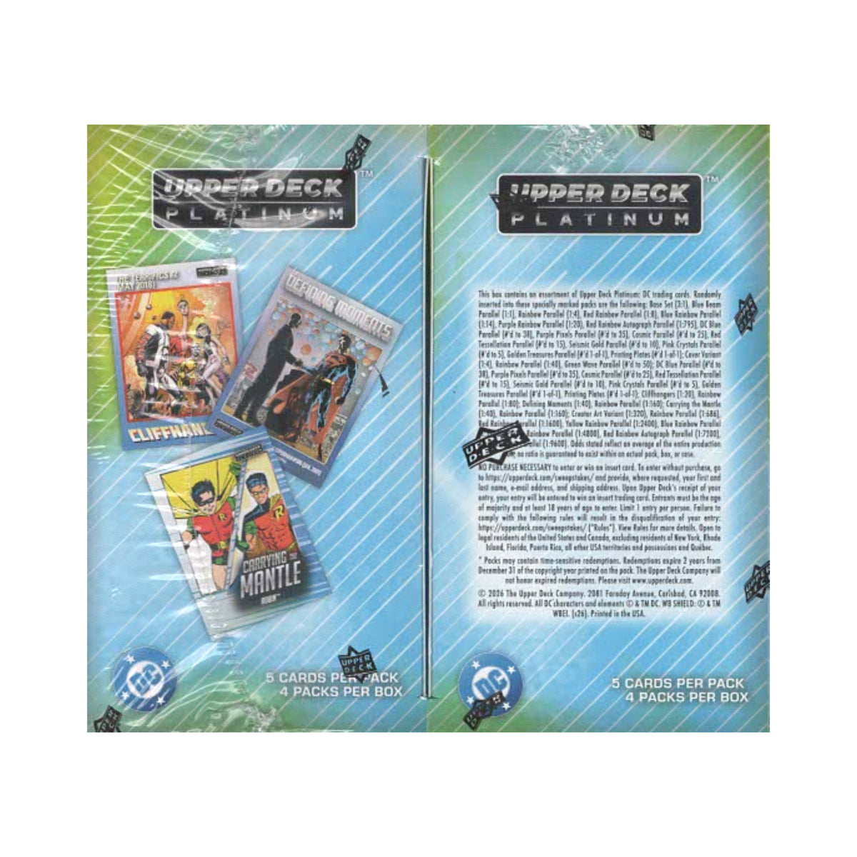 2026 Upper Deck Platinum DC Trading Cards 20Ct. Blaster Box