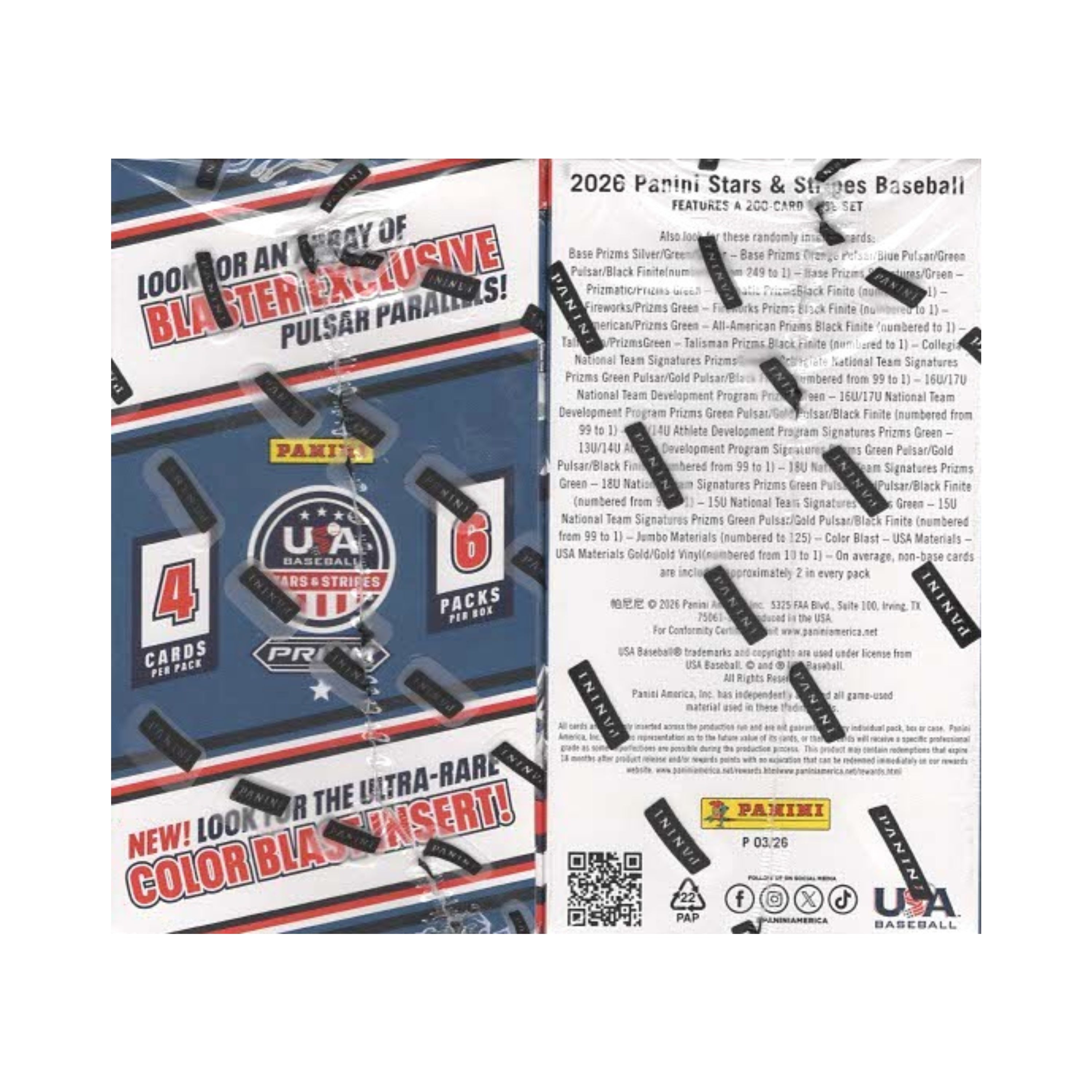 2026 Panini USA Stars & Stripes Baseball 24ct. Blaster Box