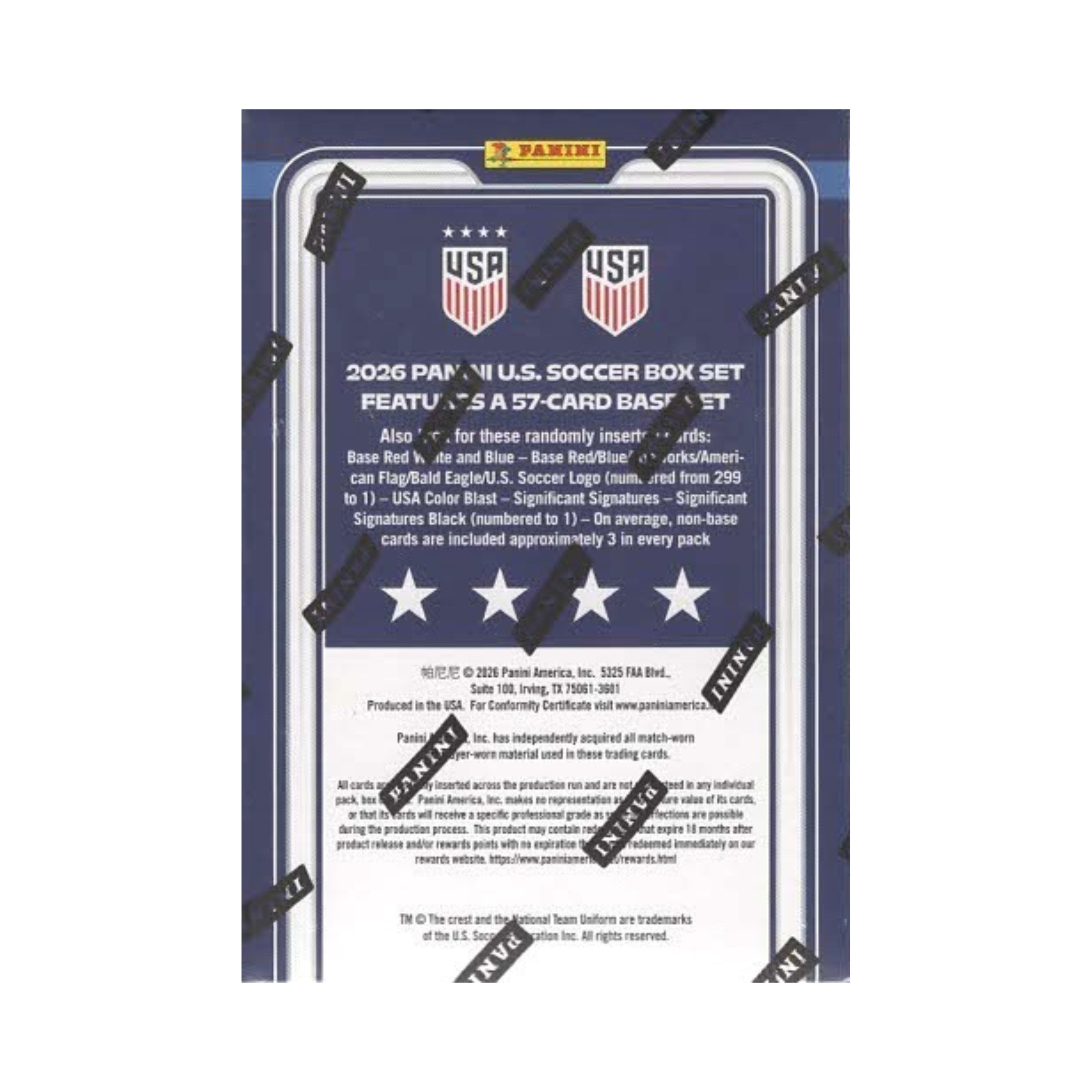 2026 Panini Instant USMNT & USWNT Soccer 60ct. Blaster Box
