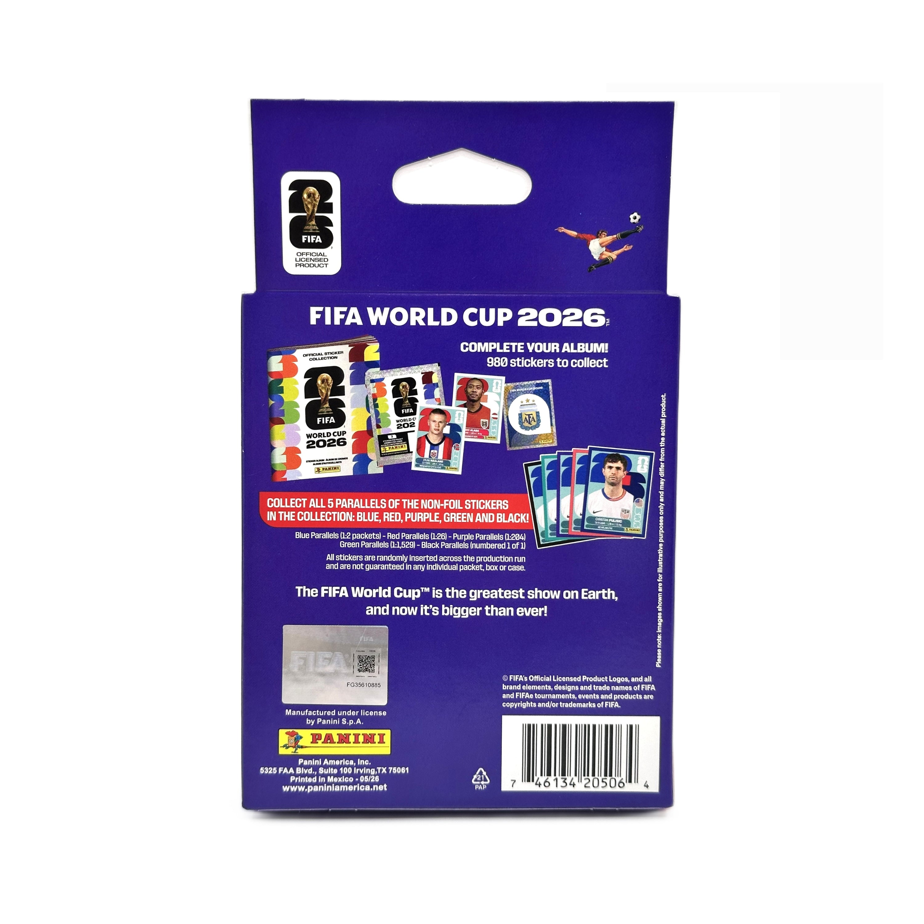 2026 Panini World Cup Soccer Sticker 10Ct. (70 Stickers) Mega Hanger Box