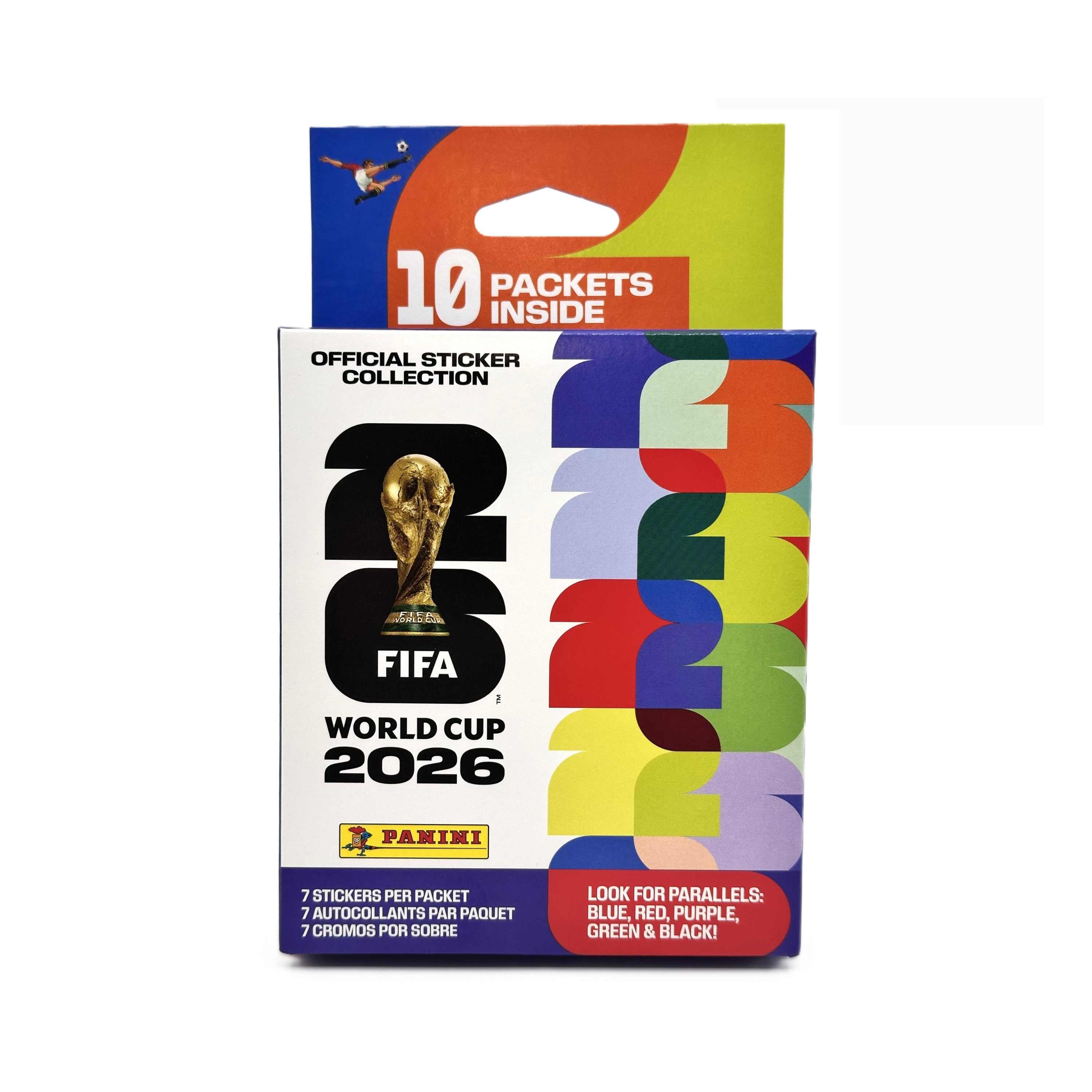 2026 Panini World Cup Soccer Sticker 10Ct. (70 Stickers) Mega Hanger Box