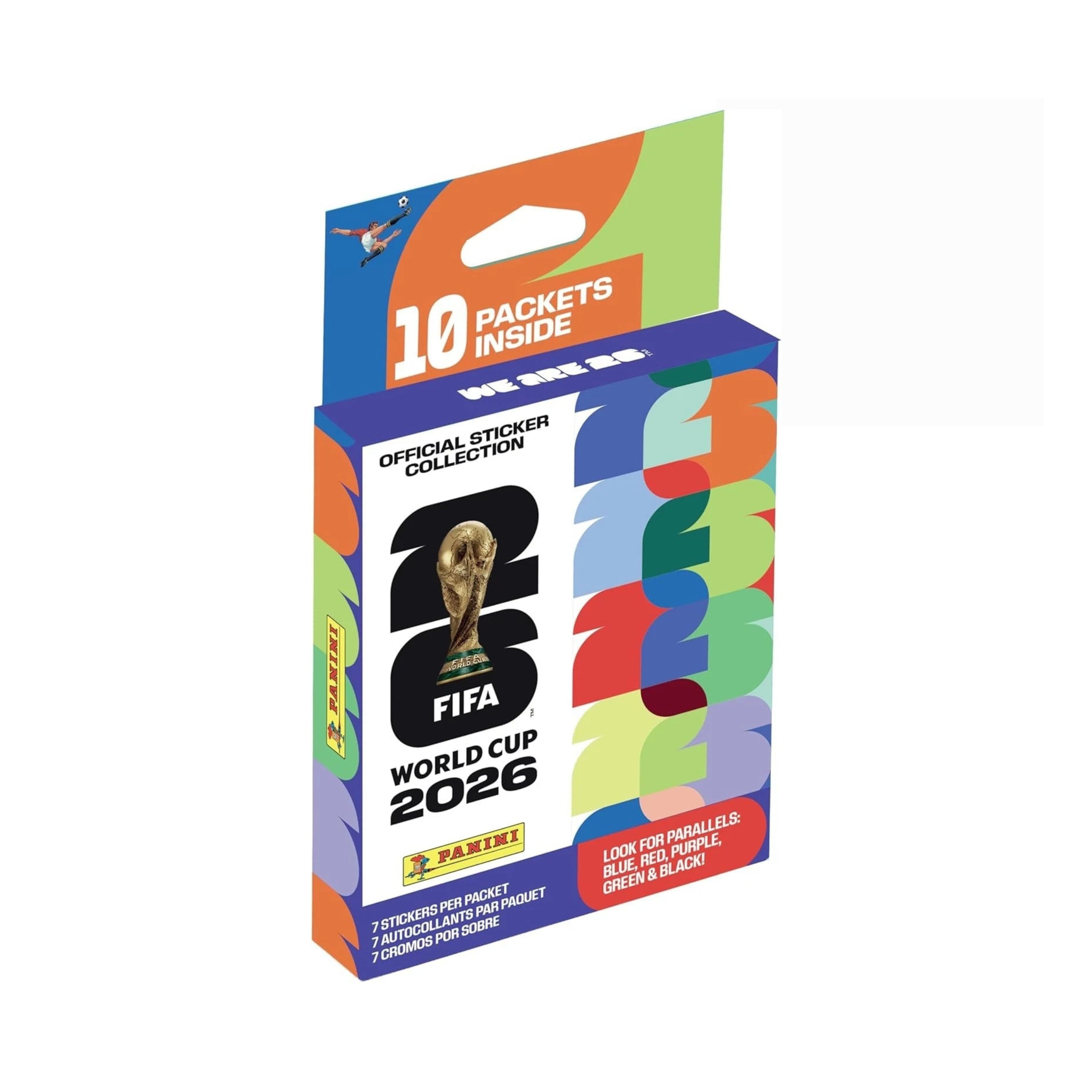 2026 Panini World Cup Soccer Sticker 10Ct. (70 Stickers) Mega Hanger Box