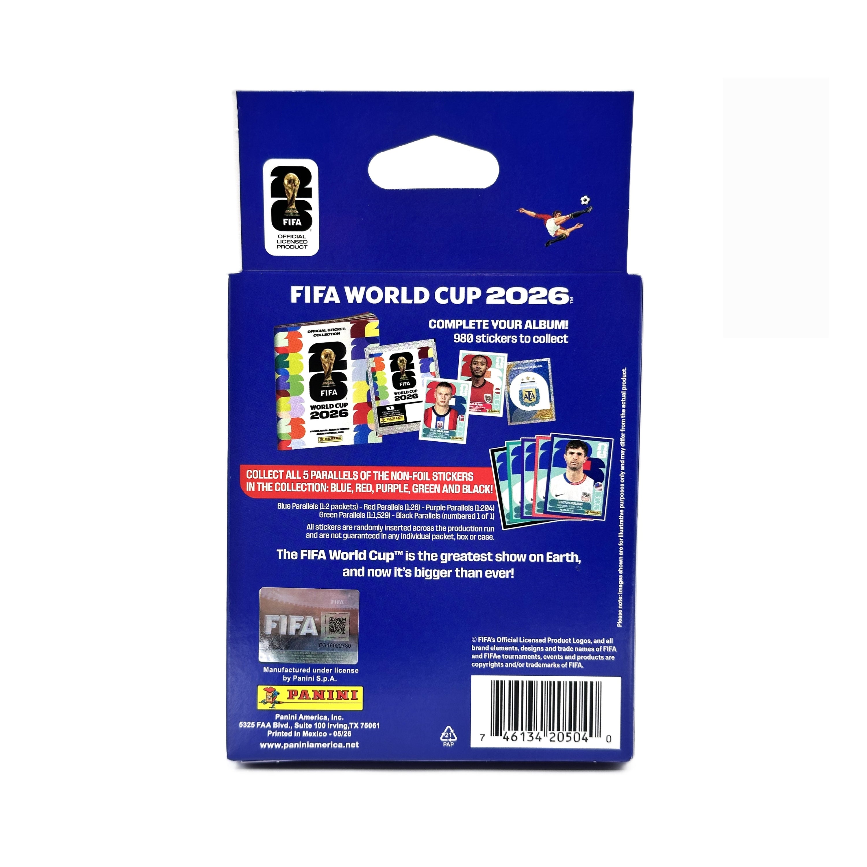2026 Panini World Cup Soccer Sticker 5Ct. (35 Stickers) Hanger Box