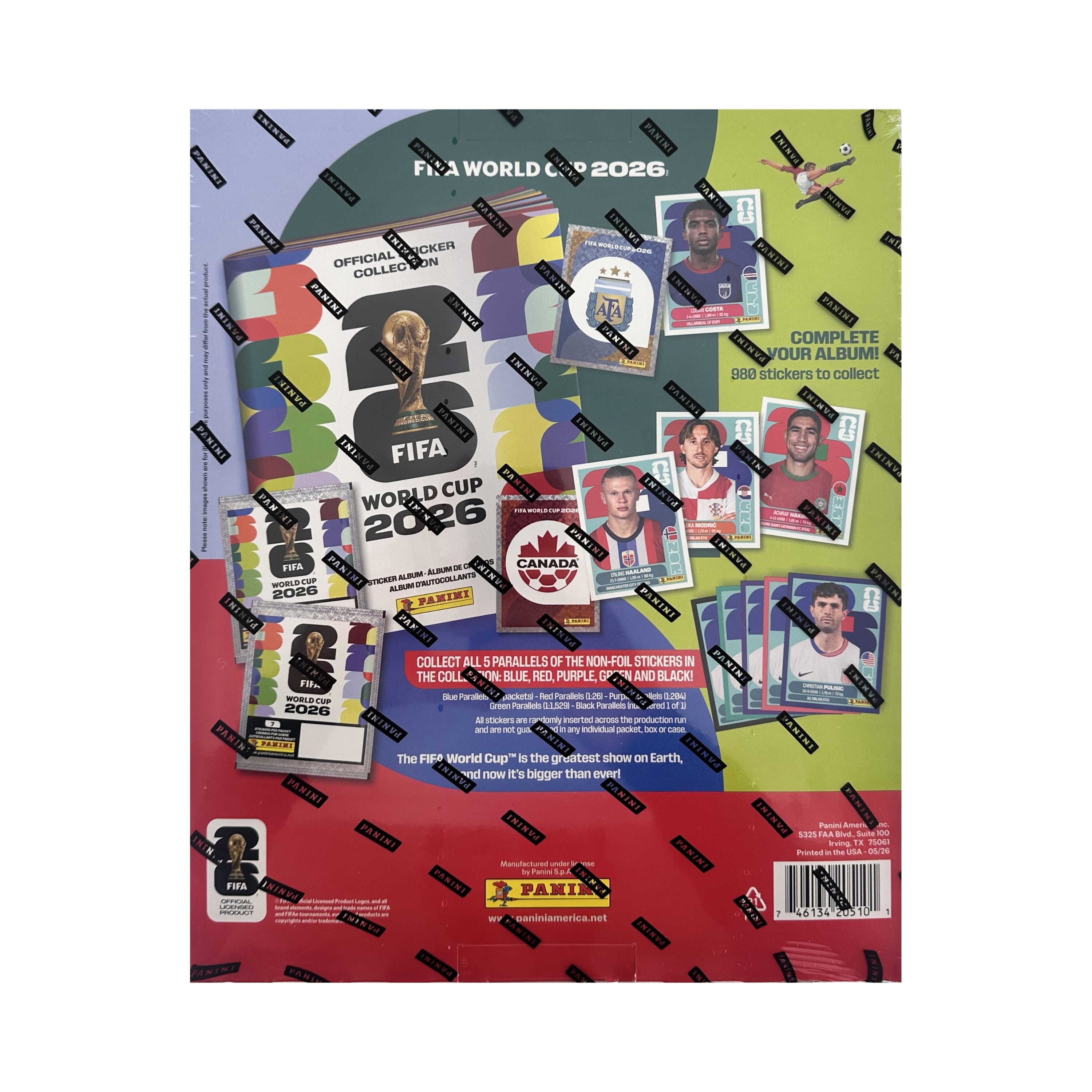 2026 Panini World Cup Soccer Sticker Starter Kit Box (70 Stickers + 1 Album)