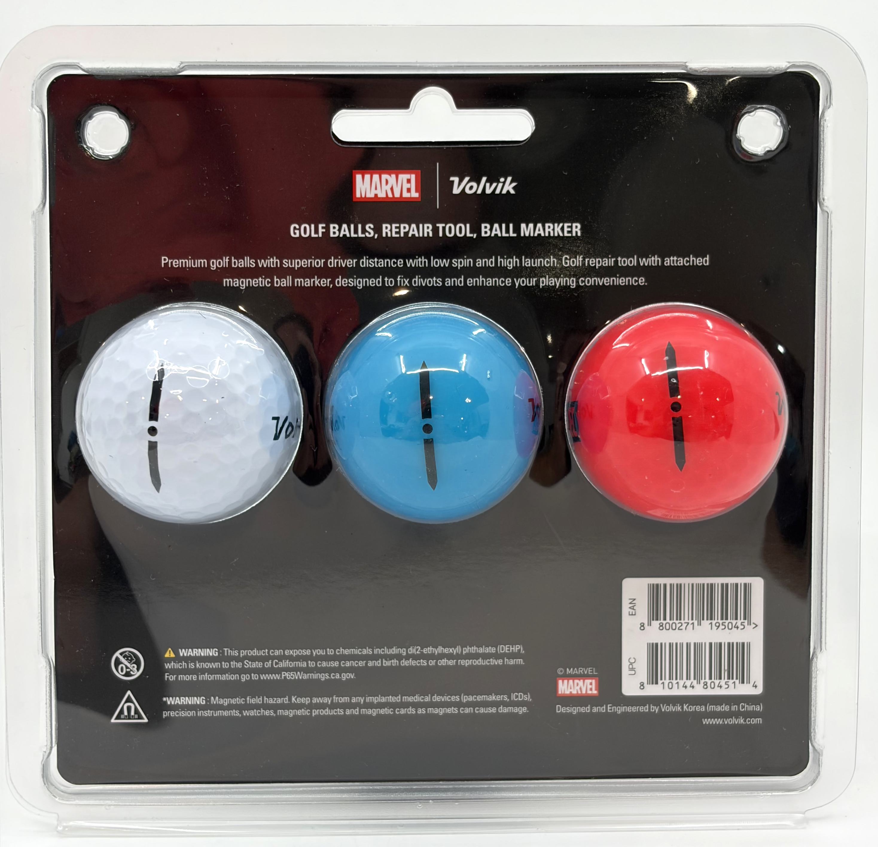 Marvel Captain America Licensed 3 Golf Ball Gift Set by Volvik