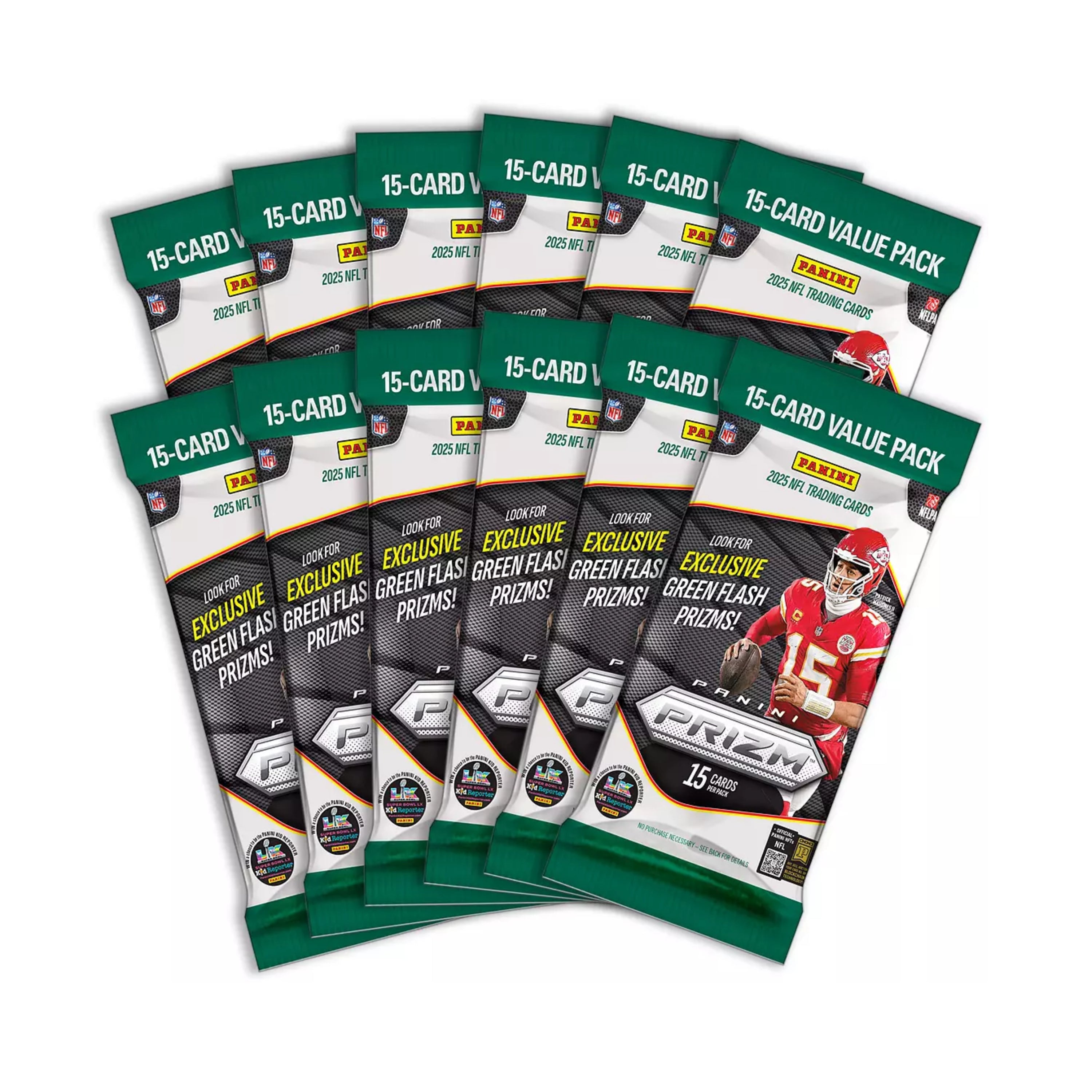 2025 Panini Prizm NFL Football 12pk Fat Pack Box