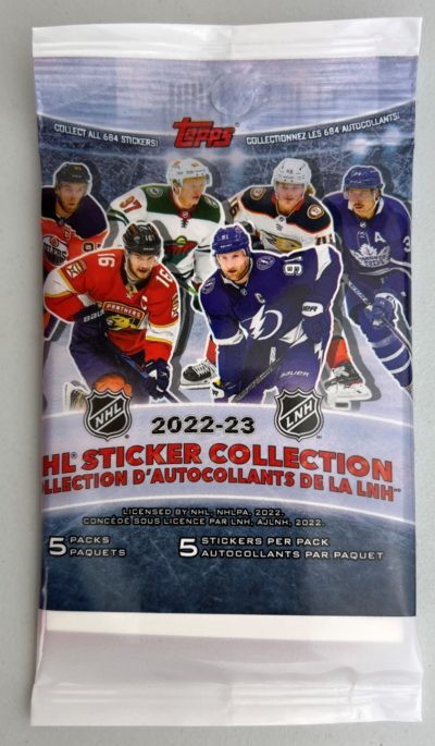 2022-23 Topps NHL Hockey Sticker Collection 25 Ct. HANGER BAG