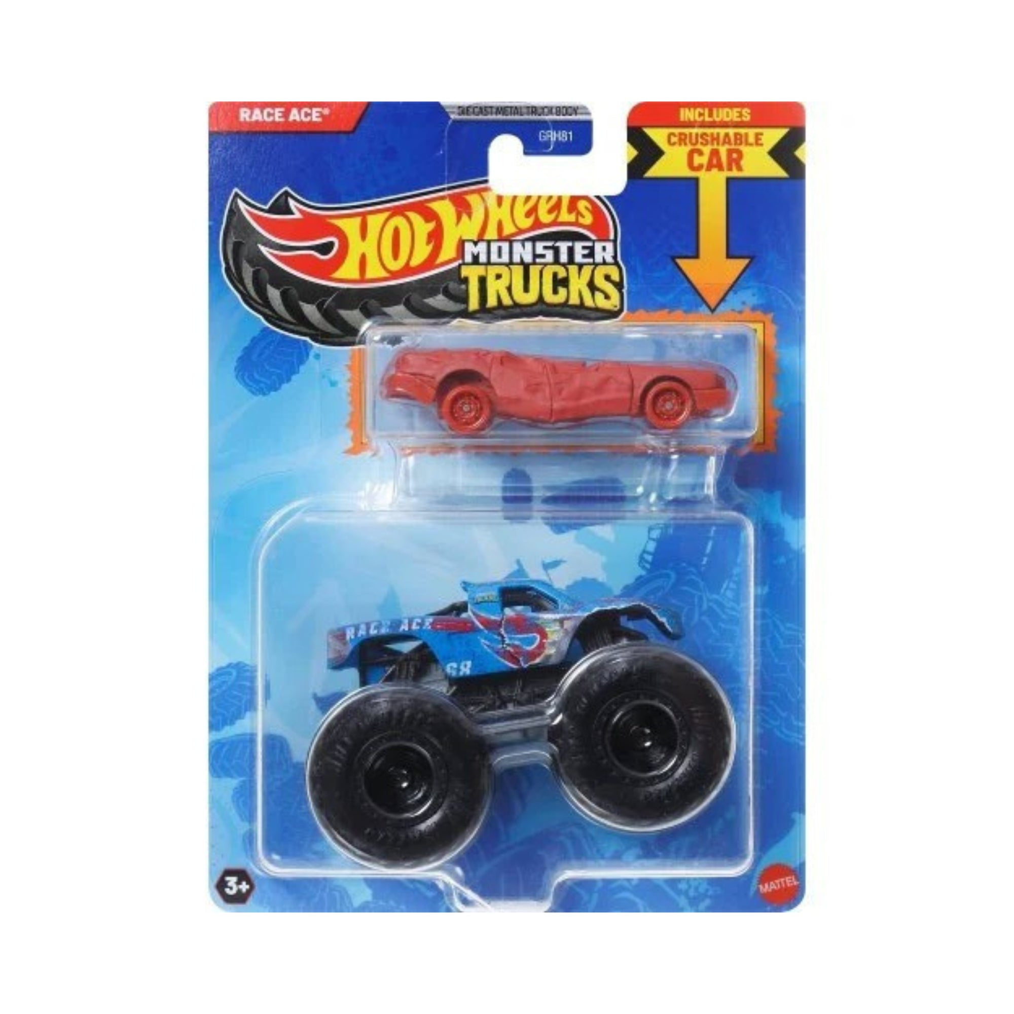 Hot Wheels Monster Truck & Diecast Crushable Car Set