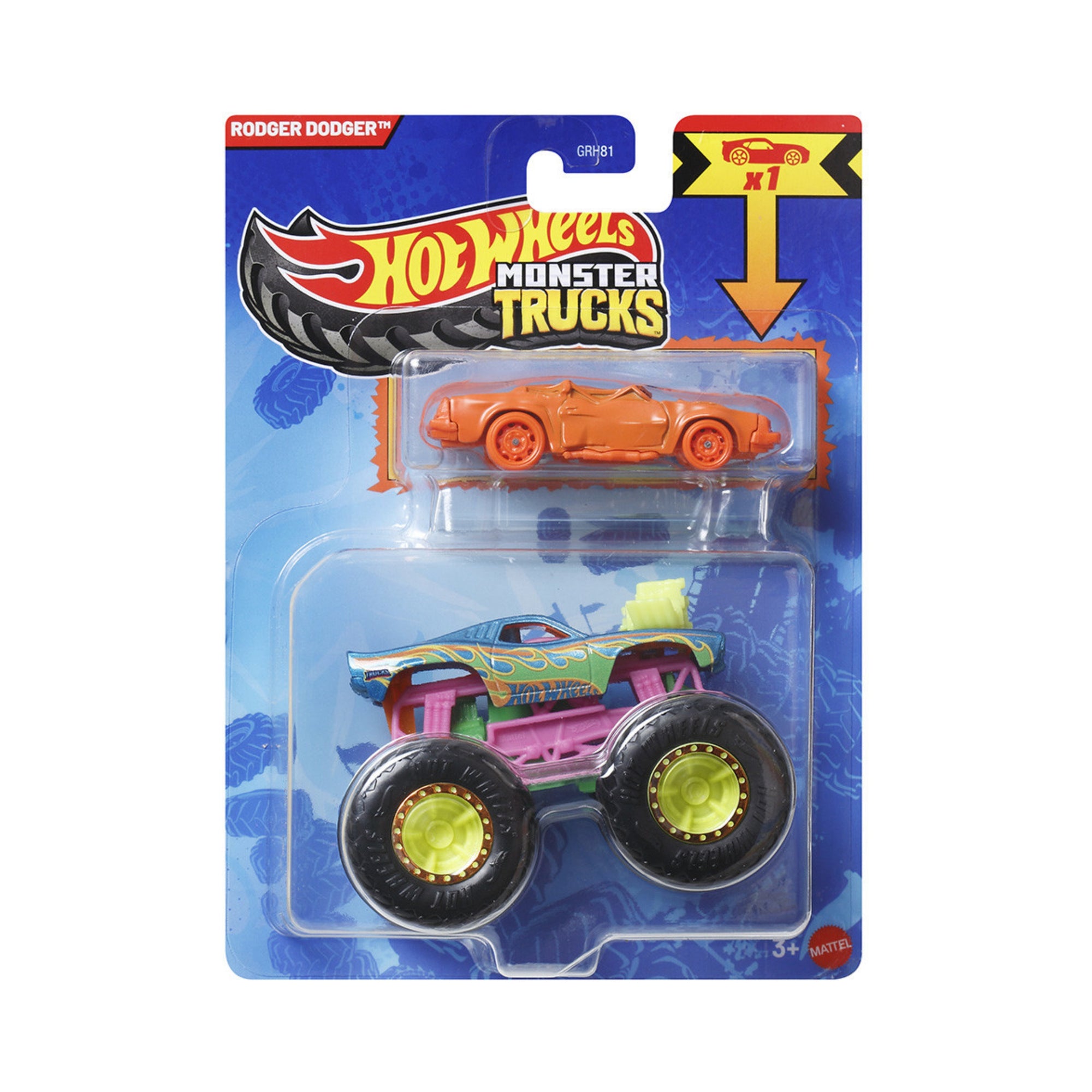 Hot Wheels Monster Truck & Diecast Crushable Car Set