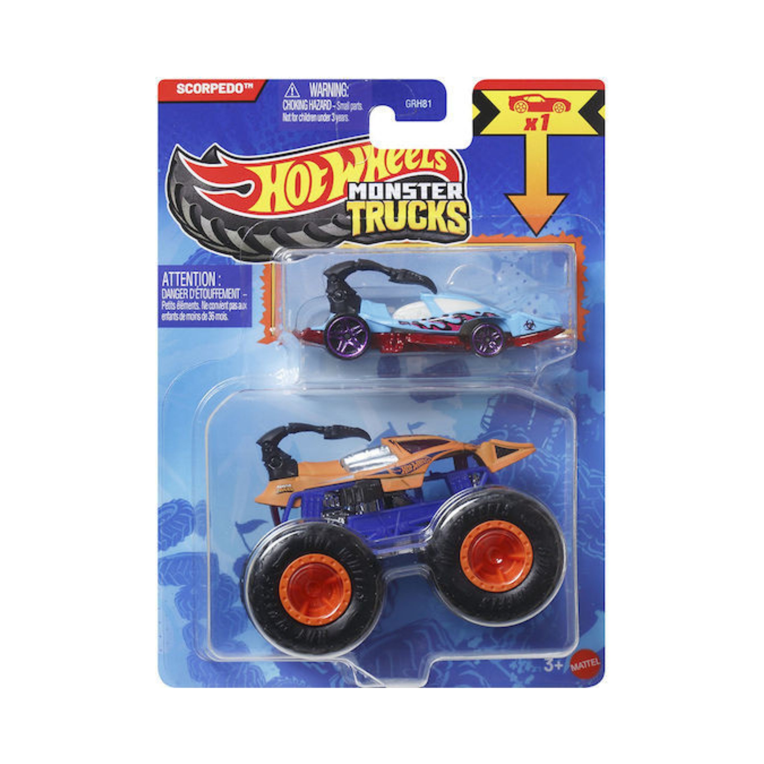 Hot Wheels Monster Truck & Diecast Crushable Car Set