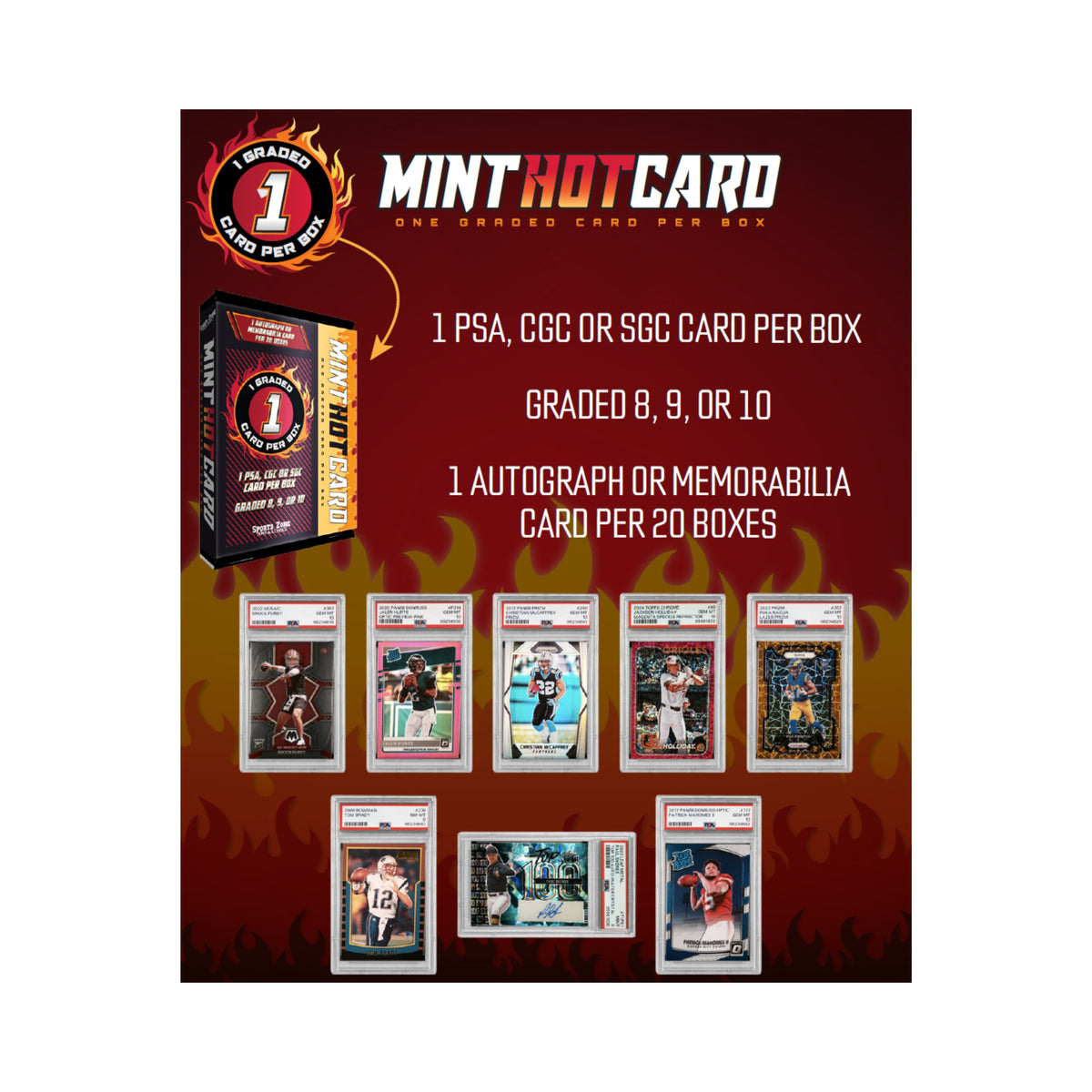 Mint Hot Sports Card 1Ct. Graded Card Surprise Box