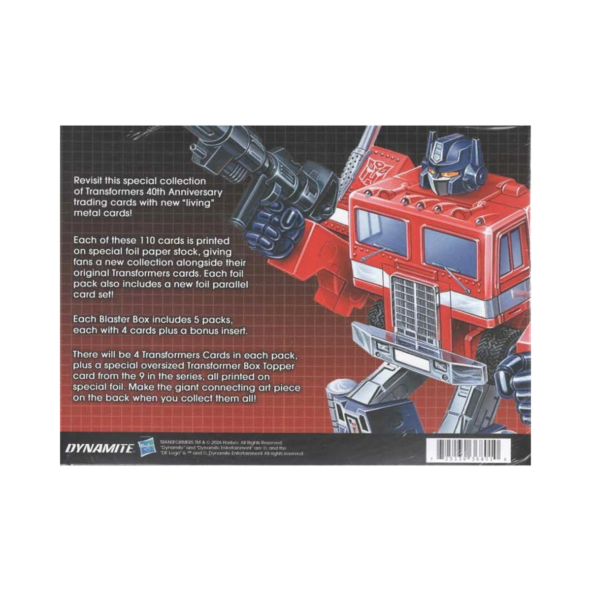 2026 Transformers 40th Anniversary Metal Trading Cards 20Ct. Blaster Box