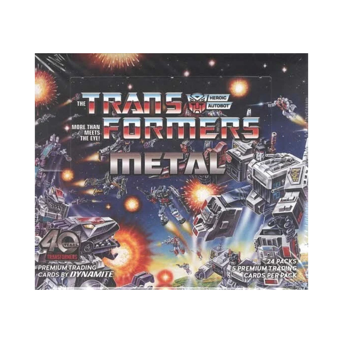 2026 Transformers 40th Anniversary Metal Trading Cards Collector's Set 120Ct. Display Box