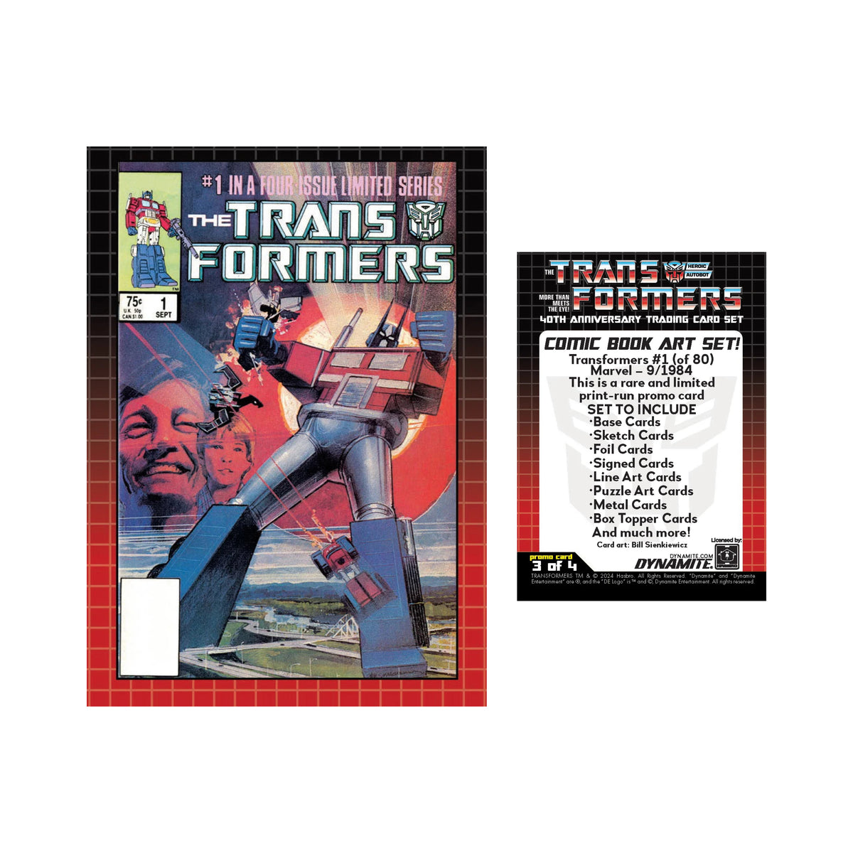 2026 Transformers 40th Anniversary Metal Trading Cards Collector's Set 120Ct. Display Box